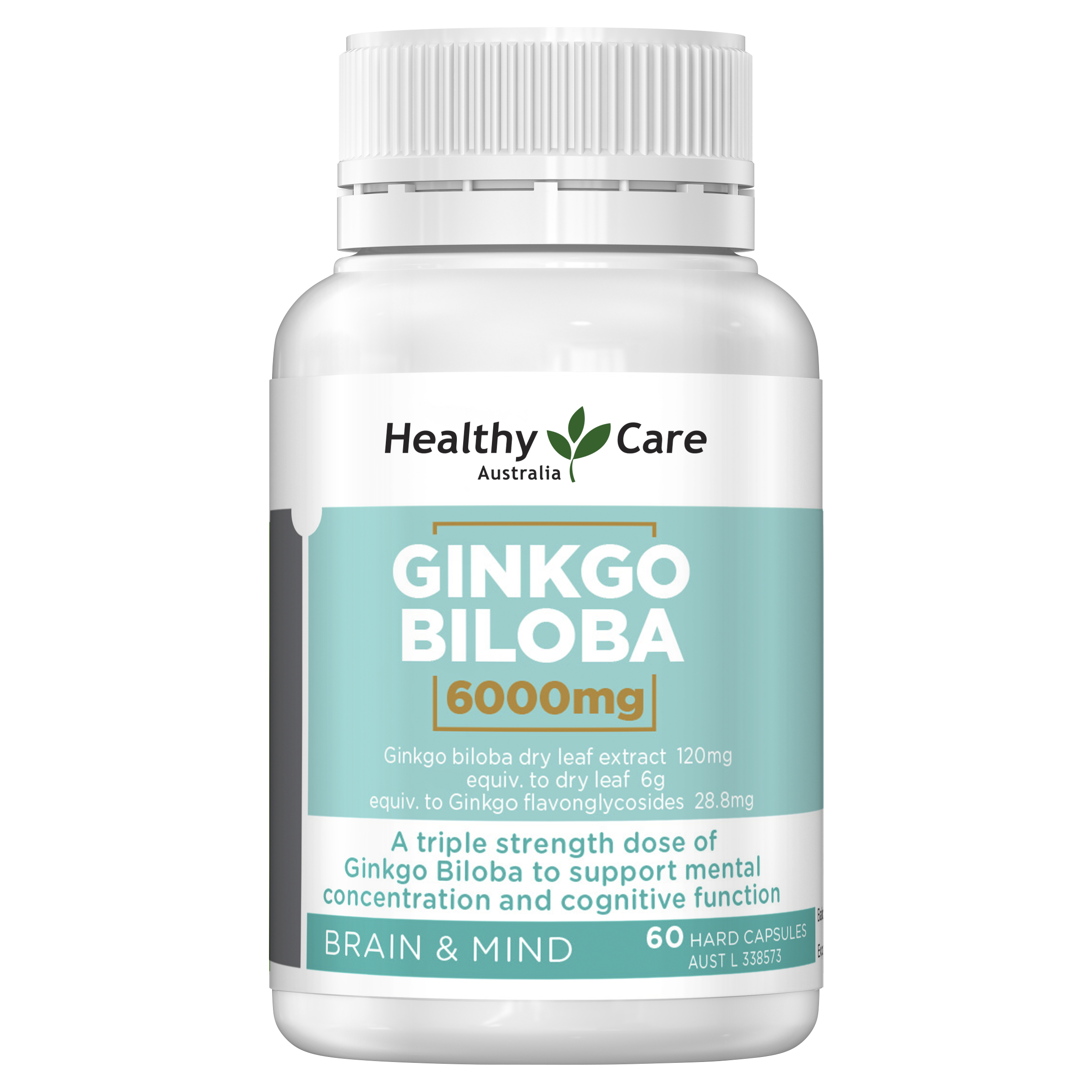 Healthy Care Ginkgo Biloba 6000mg 60 Capsules - Healthy Care Australia