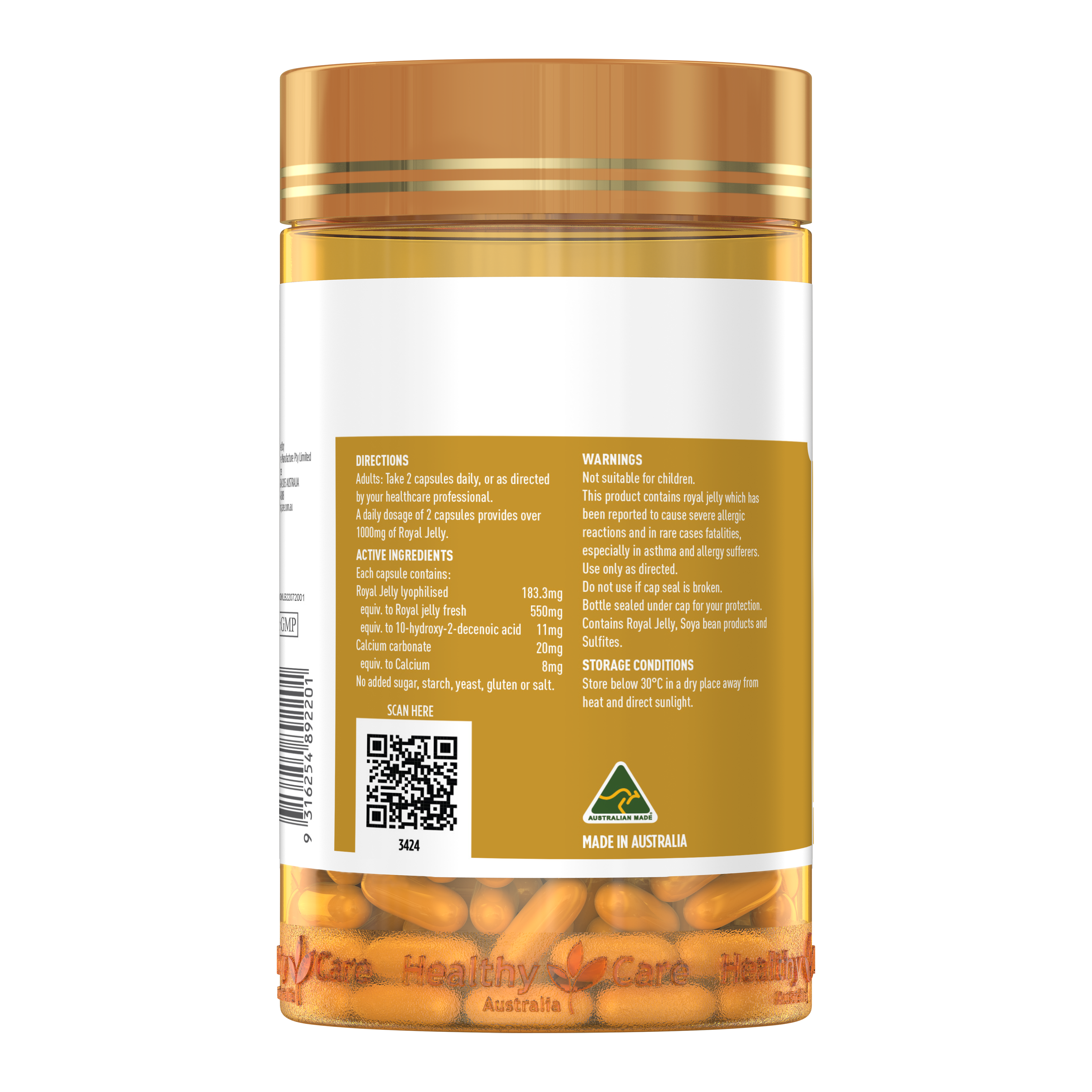 Healthy Care Royal Jelly 1000mg - 365 Capsules