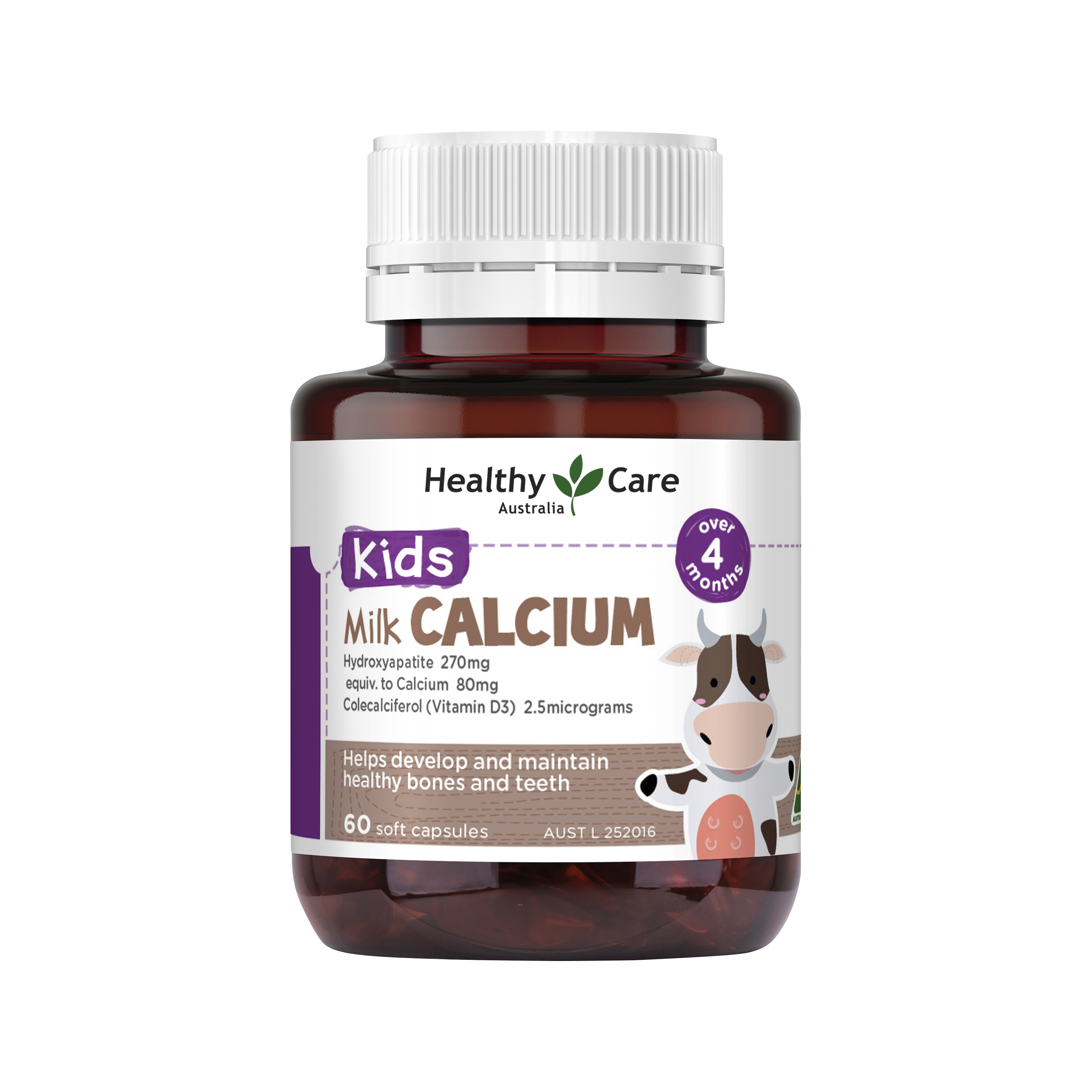 Healthy Care Kids Milk Calcium - 60 Capsules