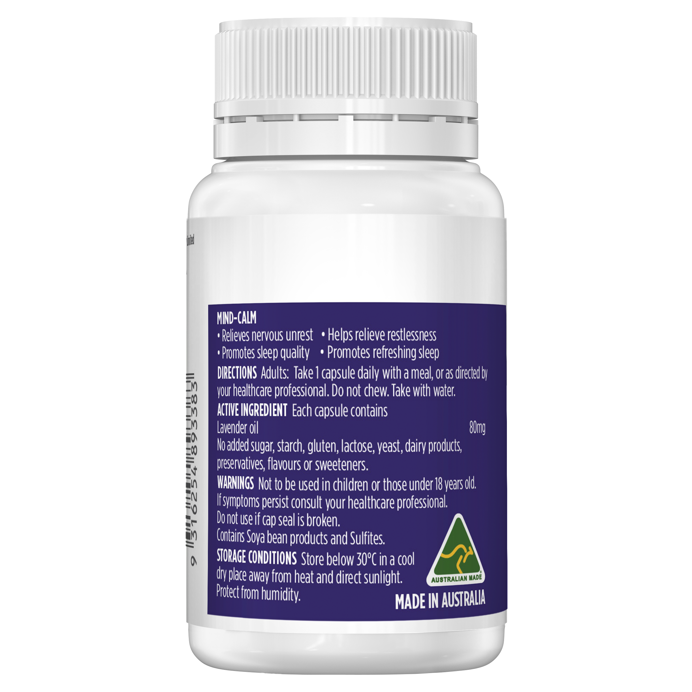 Healthy Care Mind-Calm - 60 Capsules - Healthy Care Australia