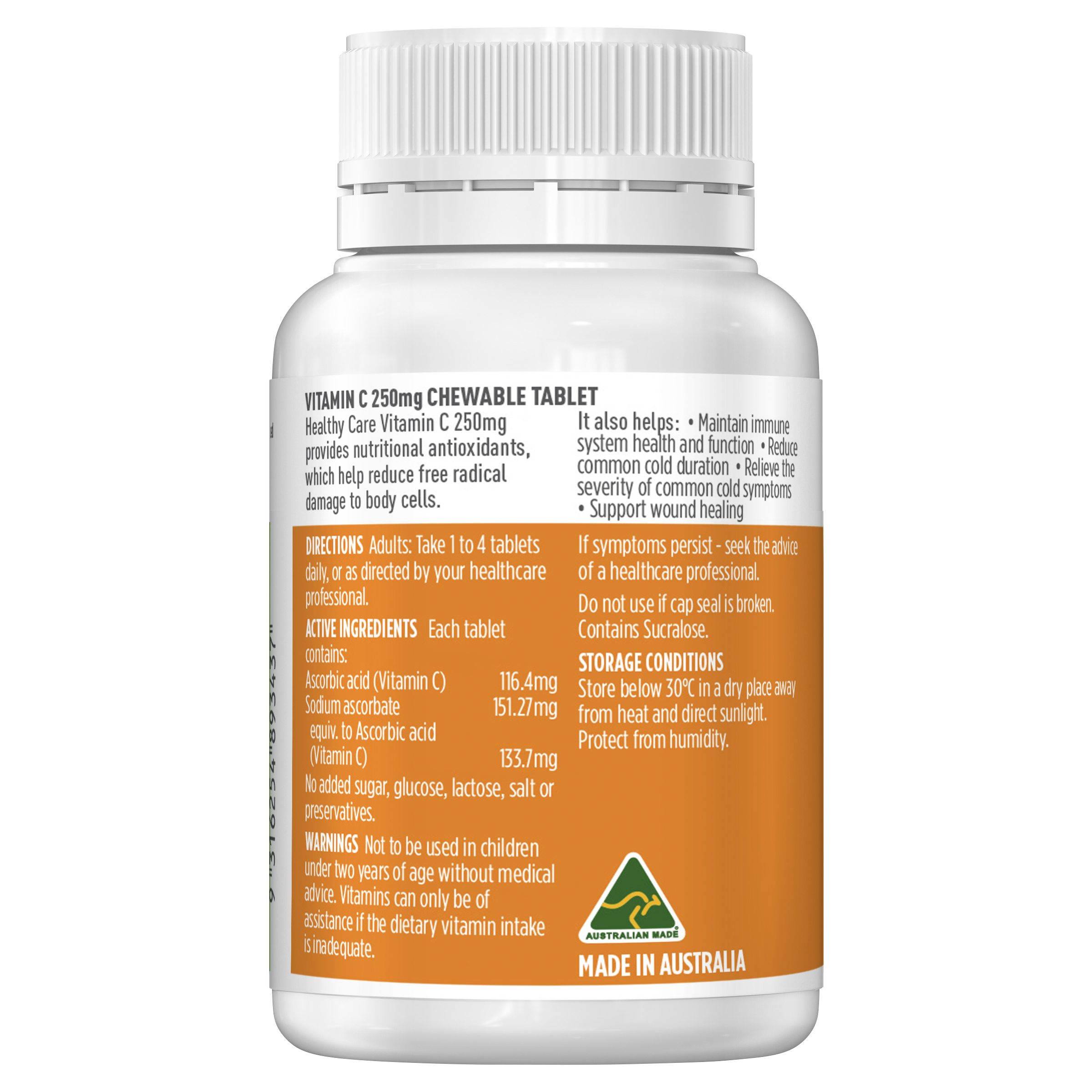 Healthy Care Vitamin C 250mg 150 Tablets