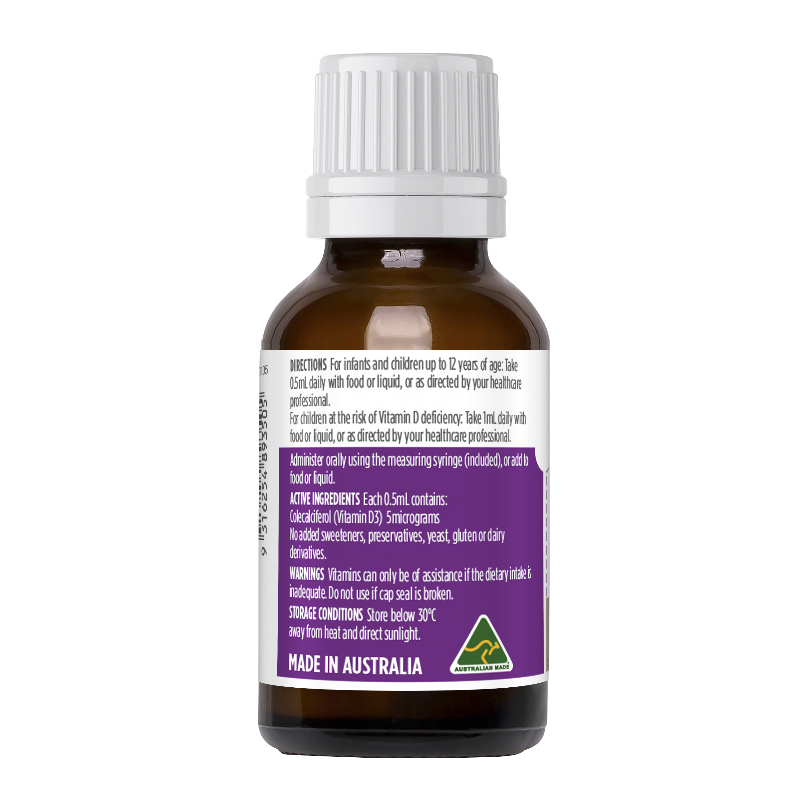 Healthy Care Vitamin D Kids Liquid 20mL - Healthy Care Australia