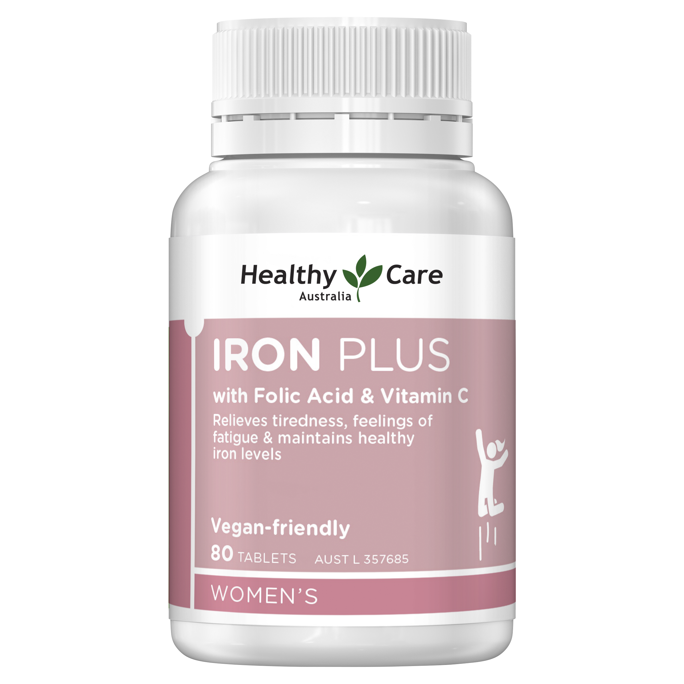 Healthy Care Iron Plus with Folic Acid & Vitamin C 80 tablets - Healthy Care Australia