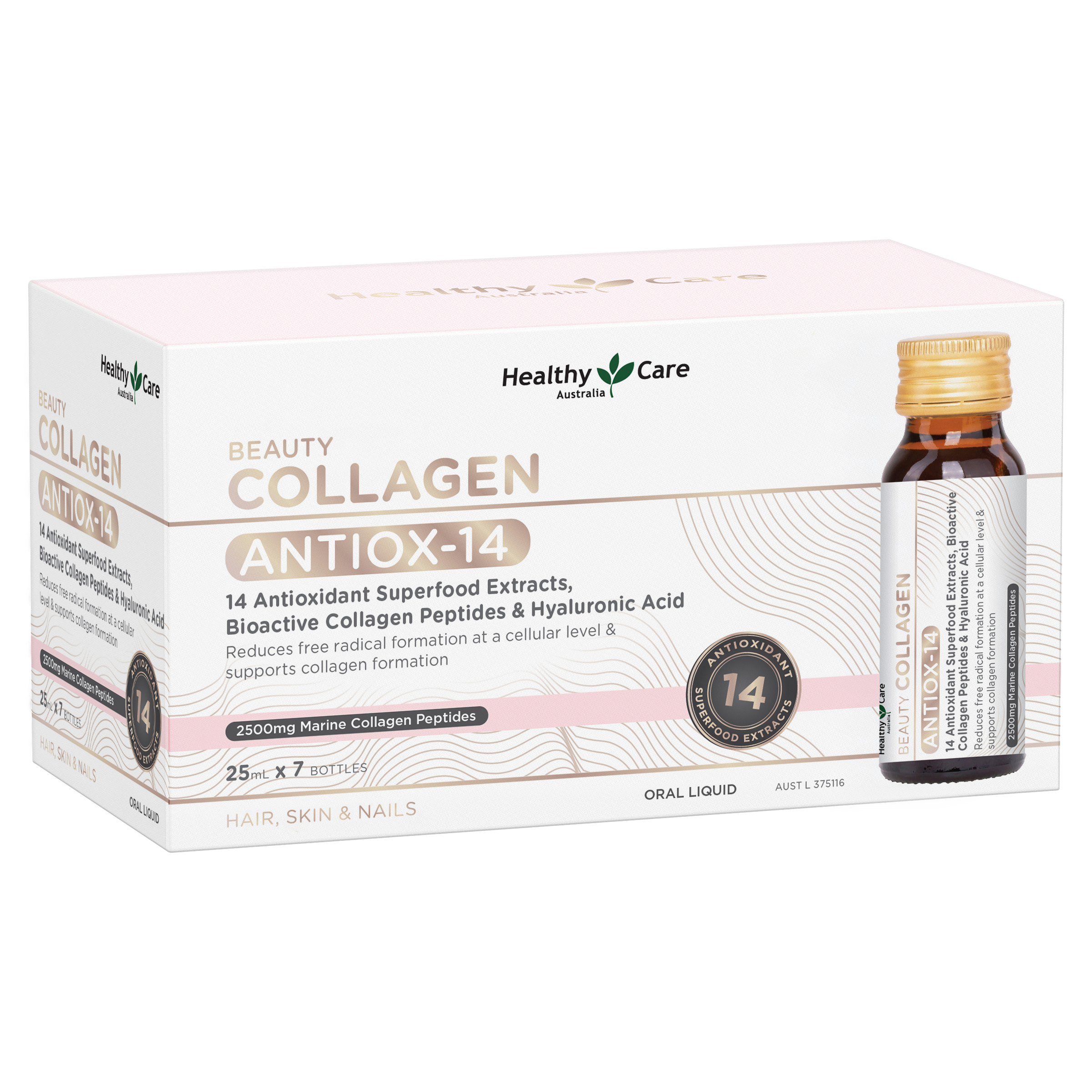 Healthy Care Beauty Collagen Antiox-14 PLUS Shots 25mL x 7 Pack