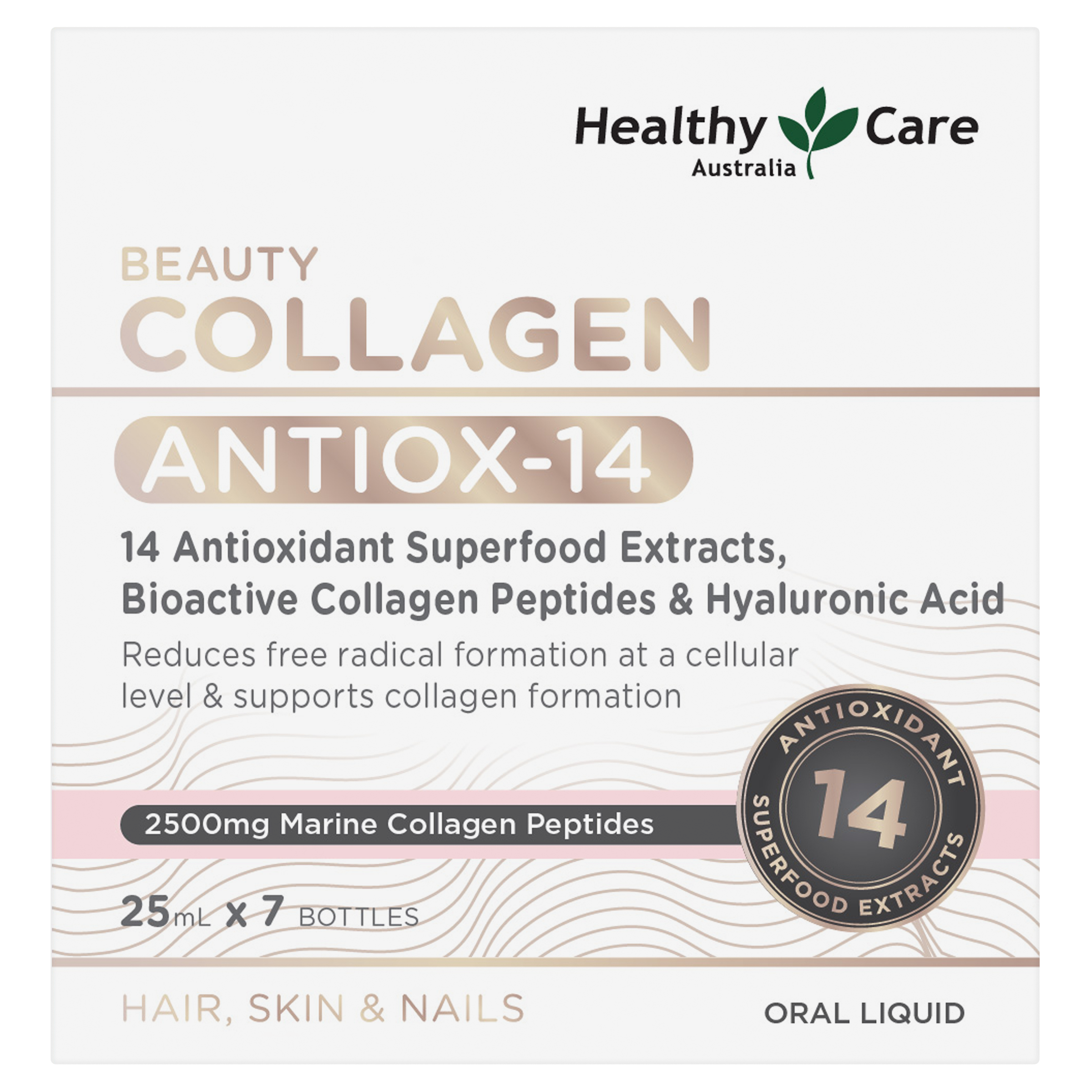 Healthy Care Beauty Collagen Antiox-14 PLUS Shots 25mL x 7 Pack