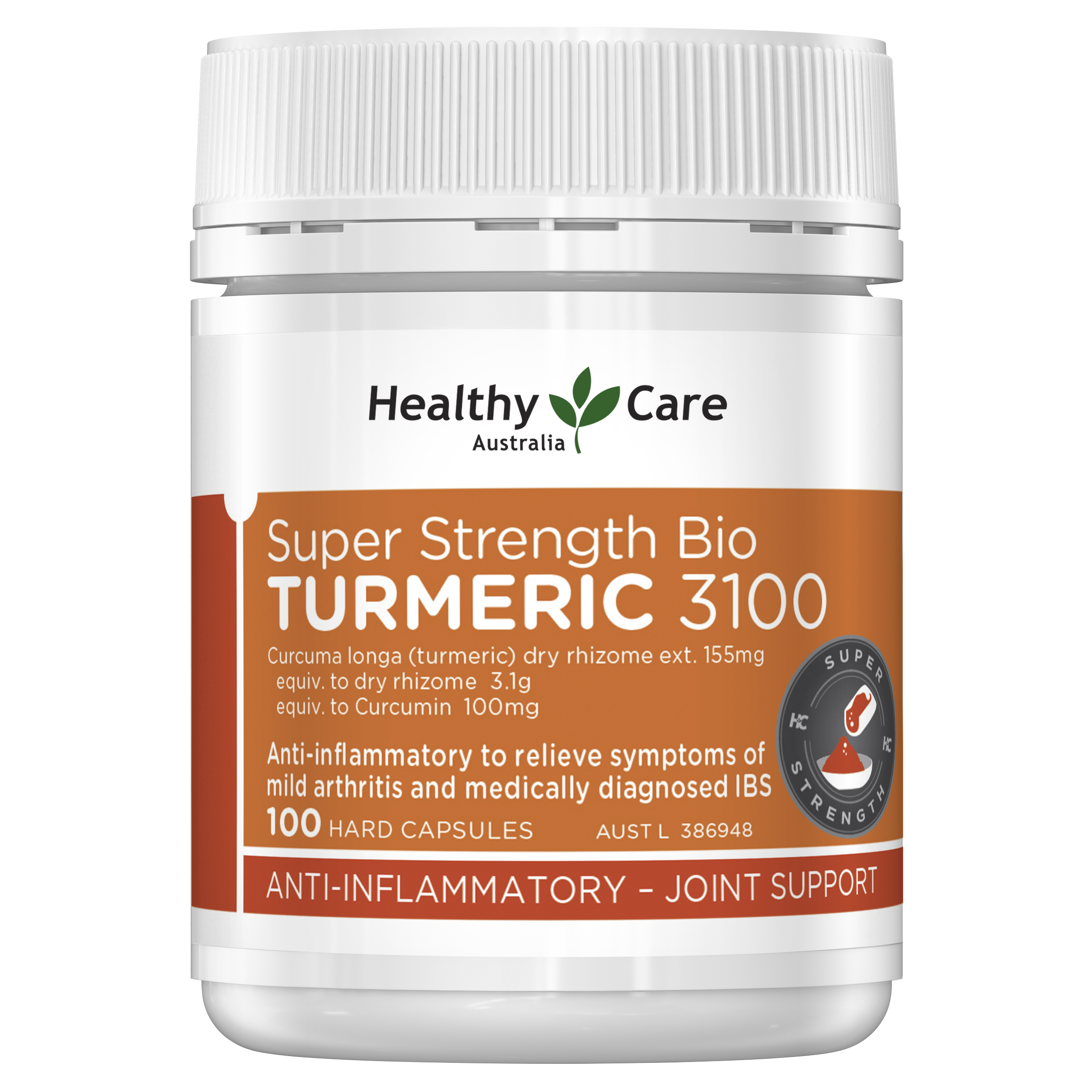 Healthy Care Super Strength Bio Turmeric 3100 - 100 Capsules