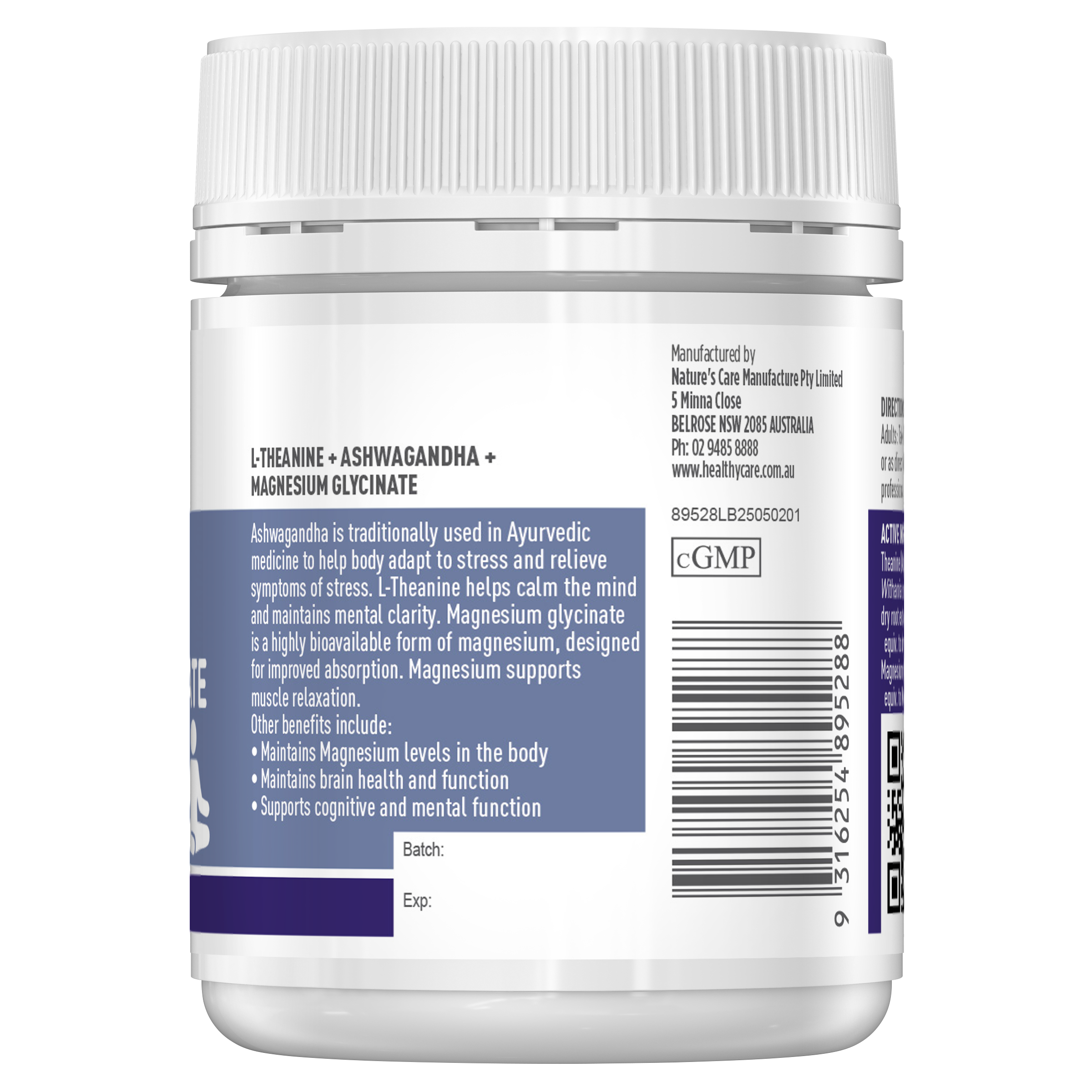 L-Theanine + Ashwagandha + Magnesium 60 tablets