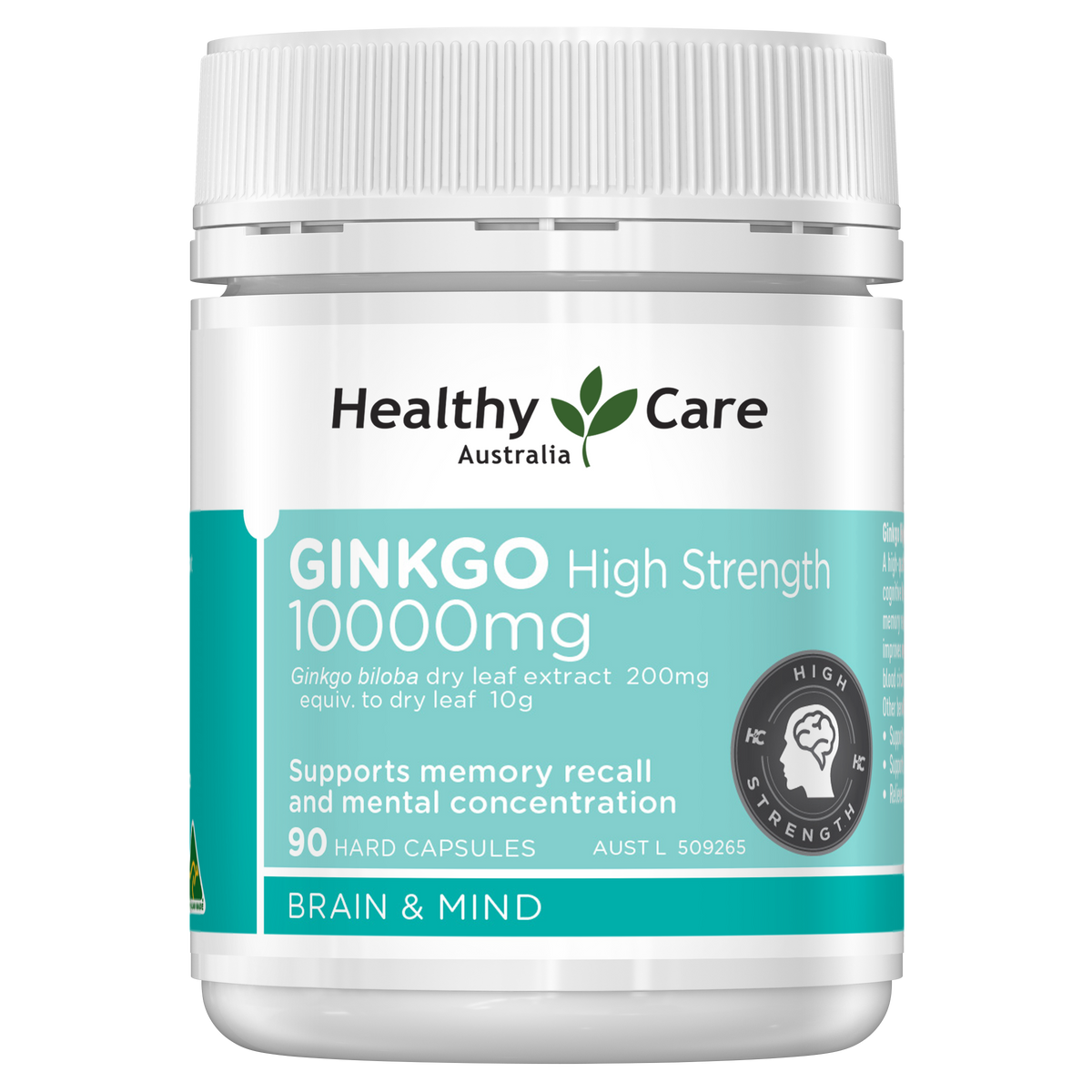 Healthy Care Ginkgo High Strength 10000mg - 90 Hard Capsules