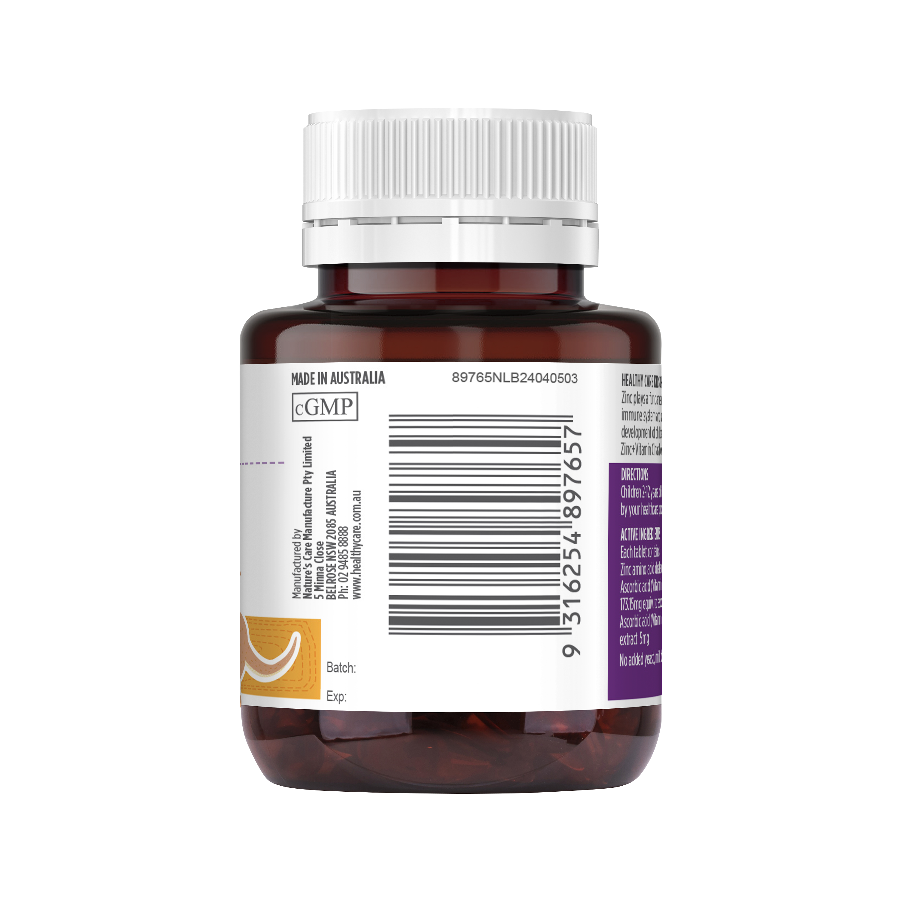 Zink Kunyah Kanak-kanak + Vitamin C 60 Tablet Kunyah