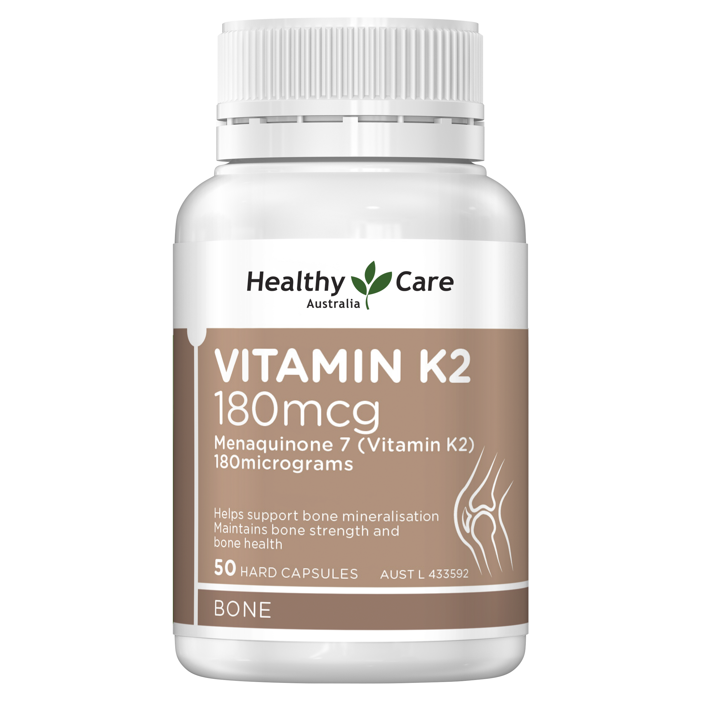Healthy Care Vitamin K2 180mcg - 50 Hard Capsules