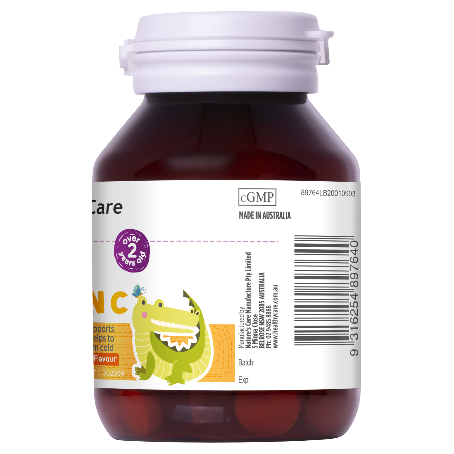 Chewable Kids Vitamin C Orange Flavour 60 Tablets (Side Label)-Vitamins & Supplements-Healthy Care Australia