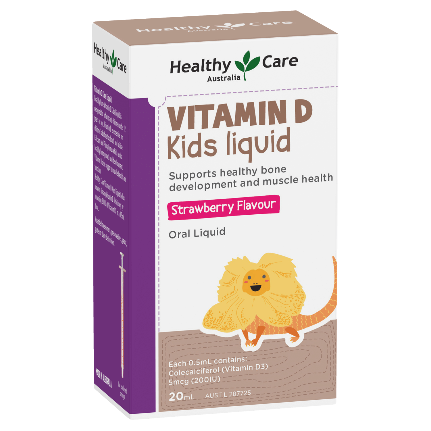 Vitamin D Kids Liquid 20mL (in box packaging)-Vitamins & Supplements-Healthy Care Australia