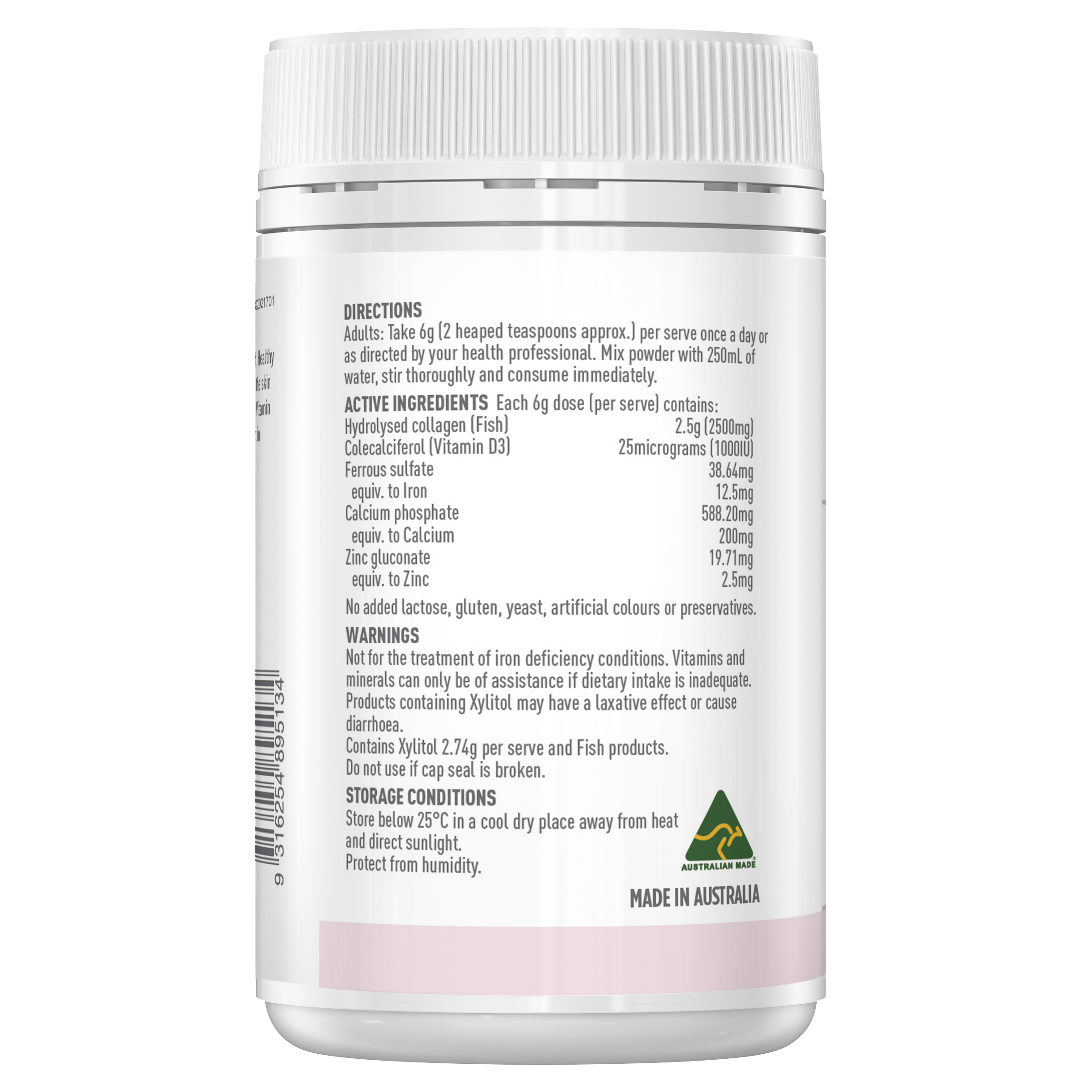 Healthy Care Beauty Collagen + Bone Support 120g - Healthy Care Australia