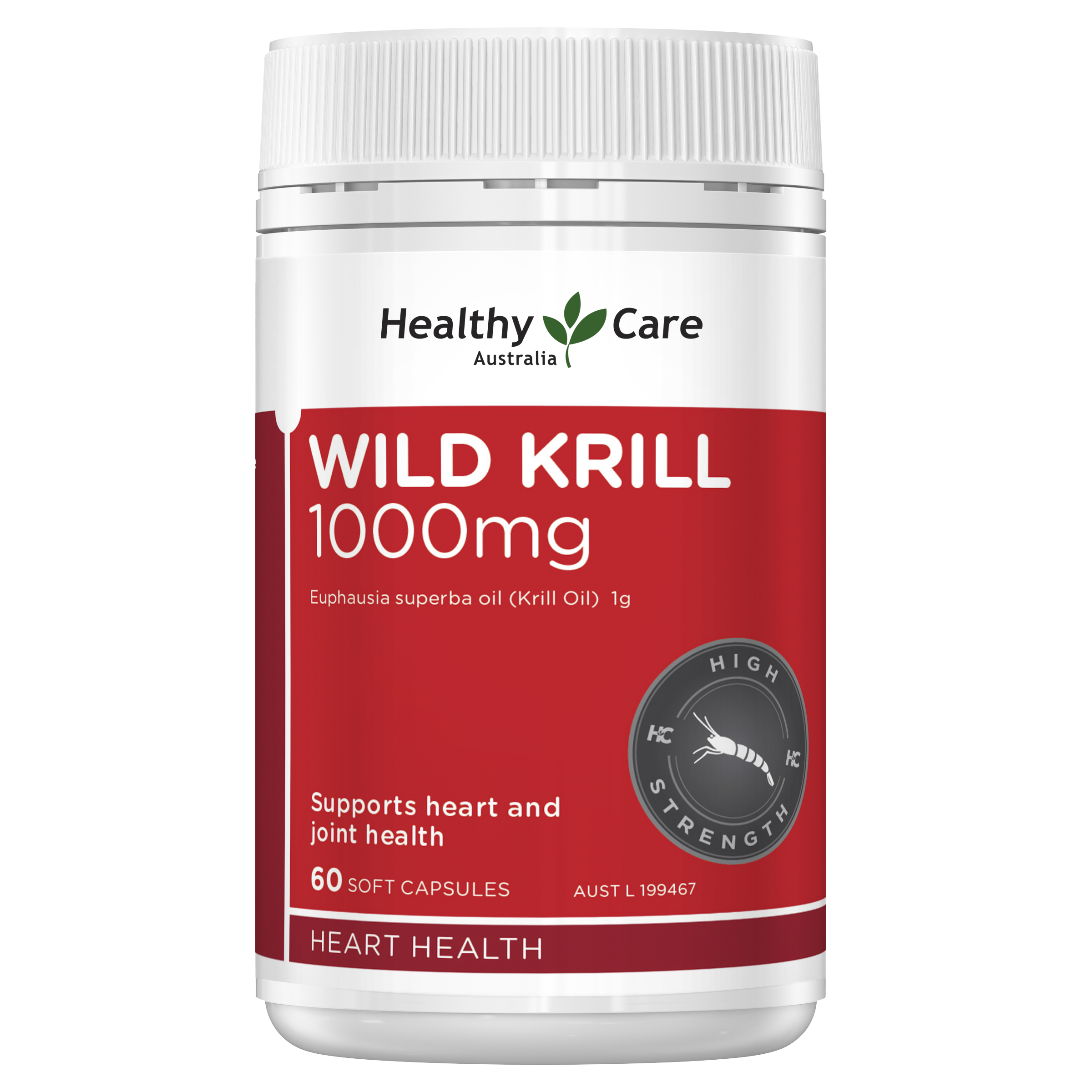 Healthy Care Wild Krill Oil 1000mg  60 Capsules