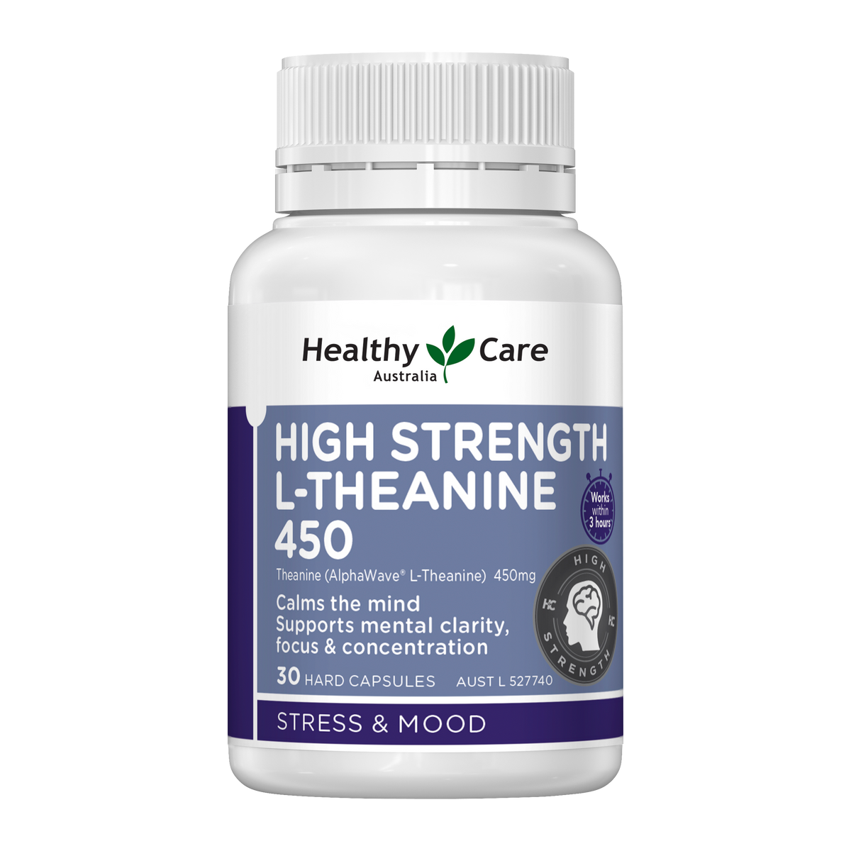 Healthy Care High Strength L-Theanine 450 - 30 Hard Capsules