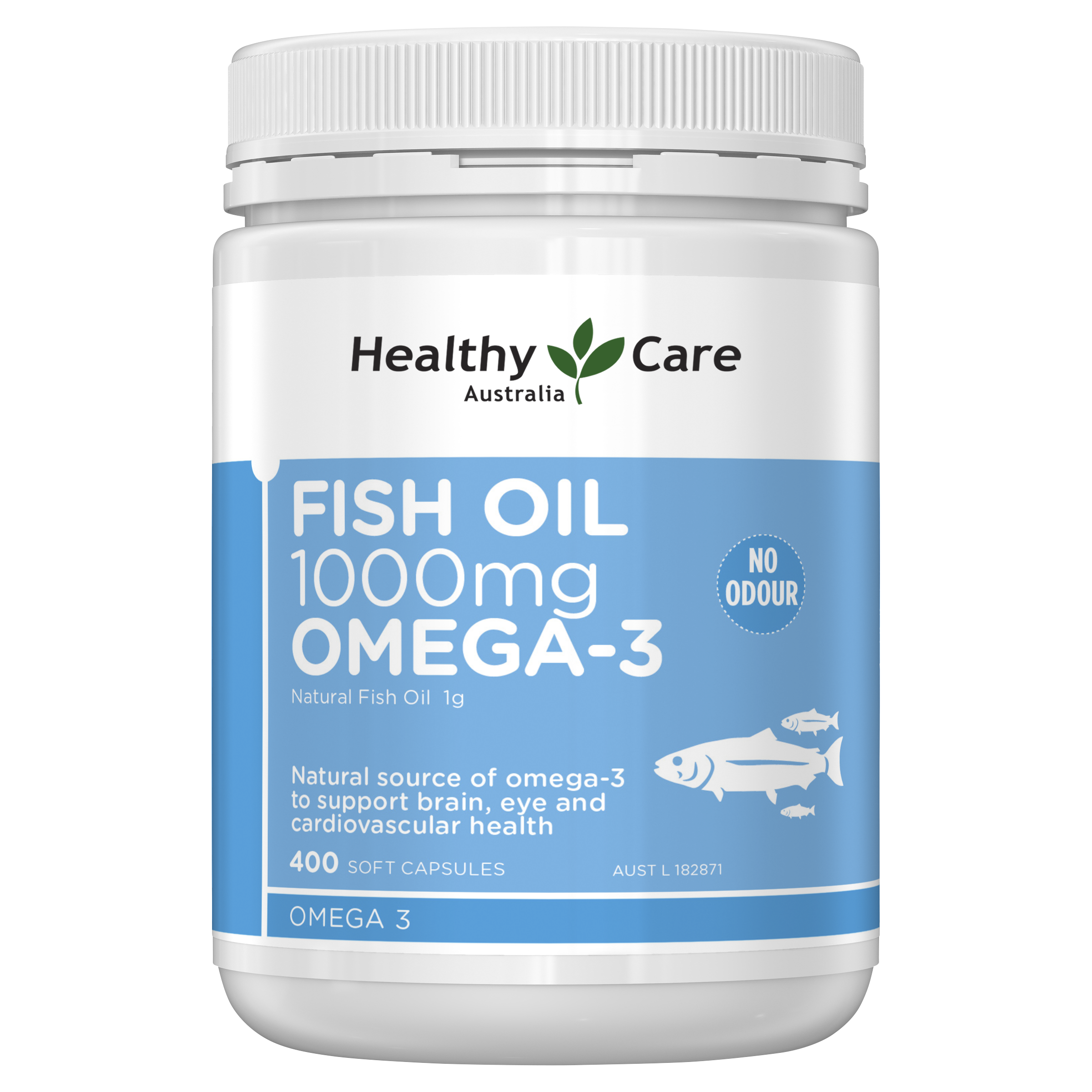 Healthy Care 鱼油 1000 毫克 Omega-3 - 400 粒胶囊