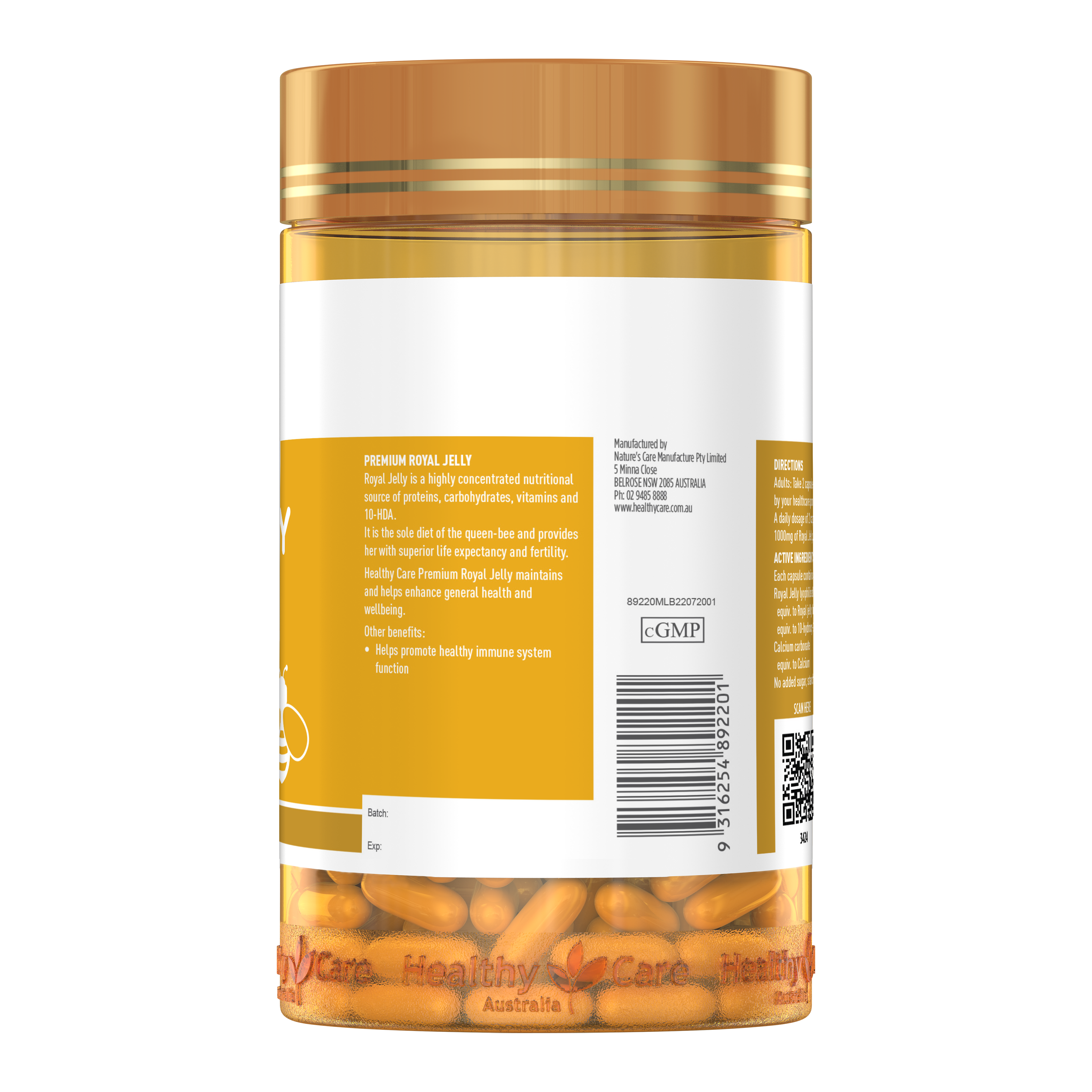 Healthy Care Royal Jelly 1000mg - 365 Capsules