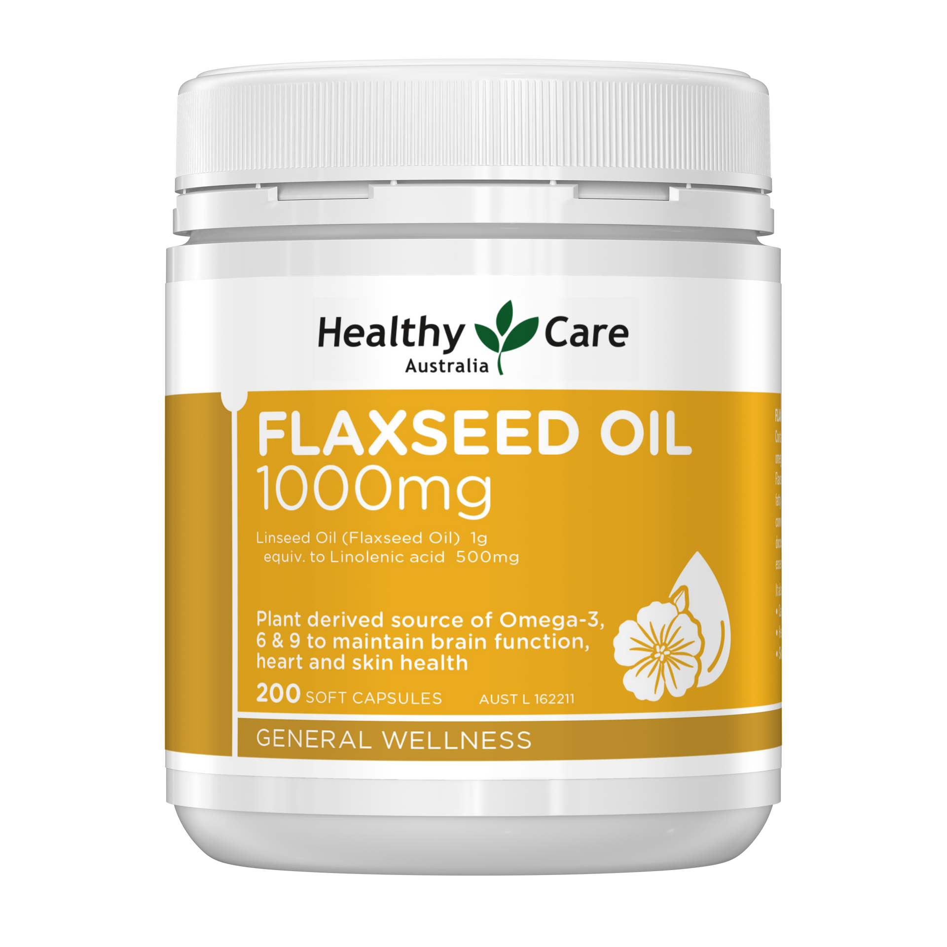 Healthy Care Flaxseed Oil 1000mg 200 Capsules