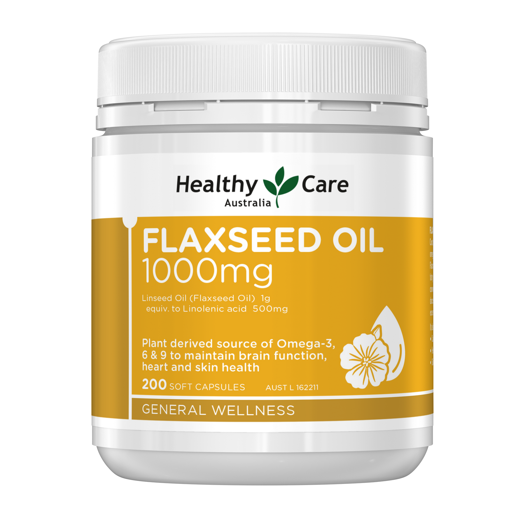 Healthy Care Flaxseed Oil 1000mg - 200 Capsules