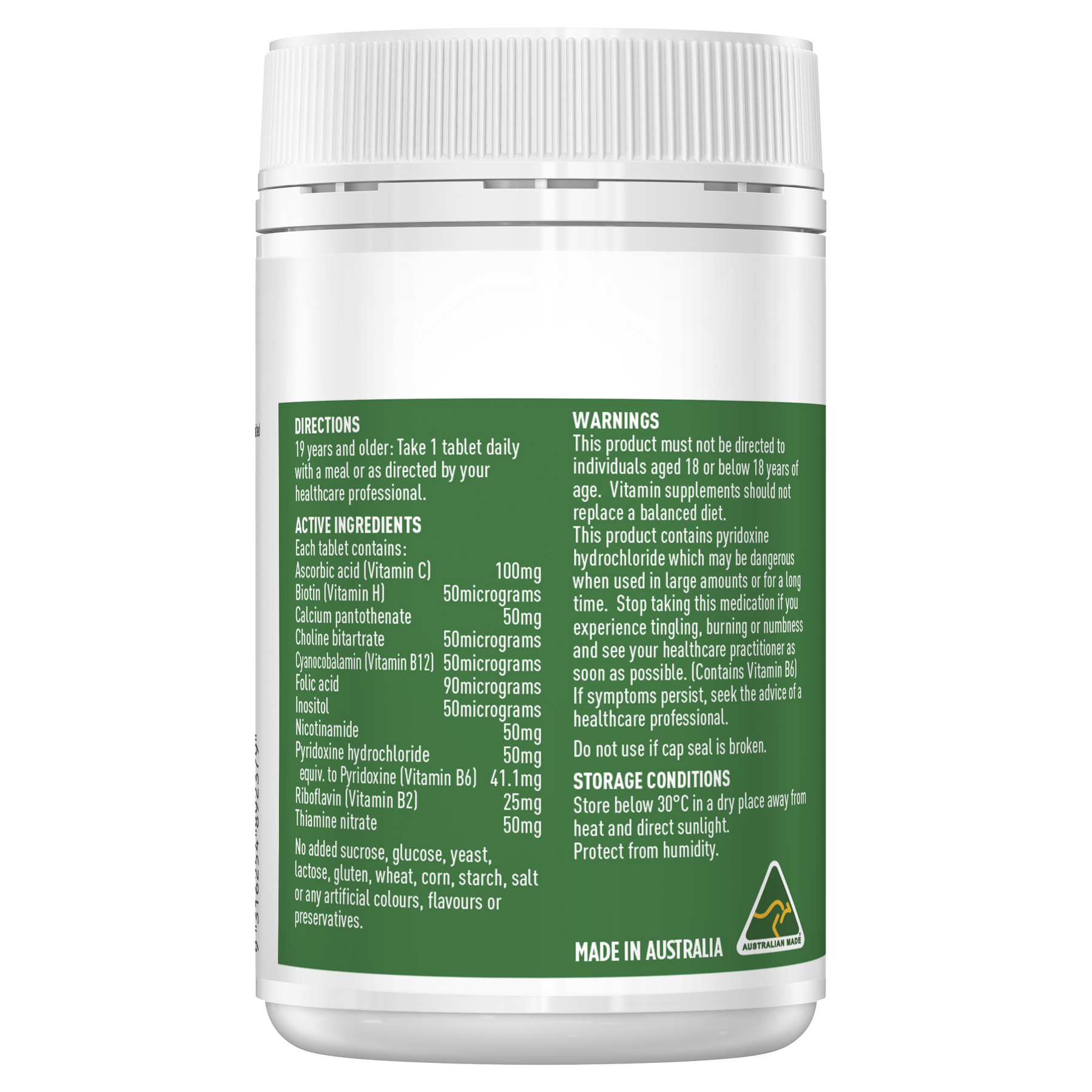 Healthy Care Mega B Energy Booster - 200 Tablets