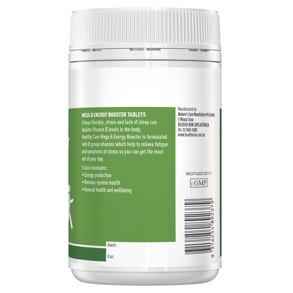 Healthy Care Mega B Energy Booster - 200 Tablets – Healthy Care Australia