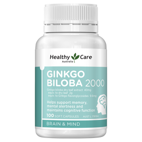 Healthy Care Ginkgo Biloba 2000mg - 100 Capsules