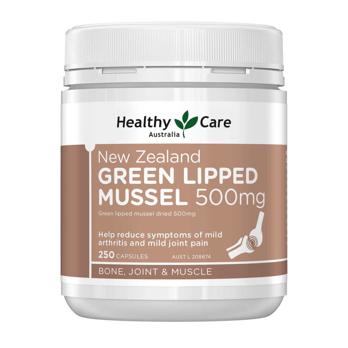 Healthy Care New Zealand Green Lipped Mussel 500mg 250 Capsules