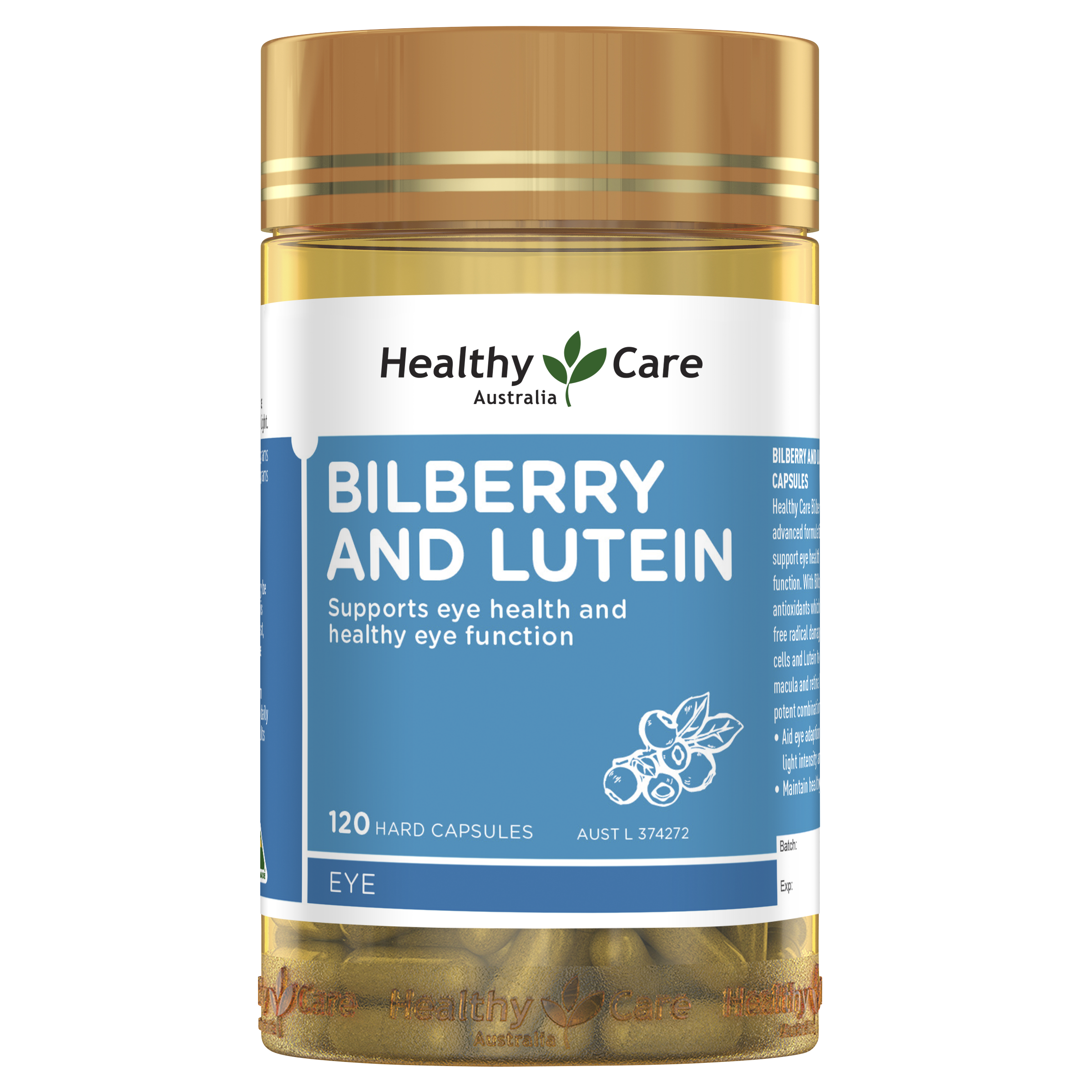 Healthy Care Bilberry and Lutein - 120 Capsules