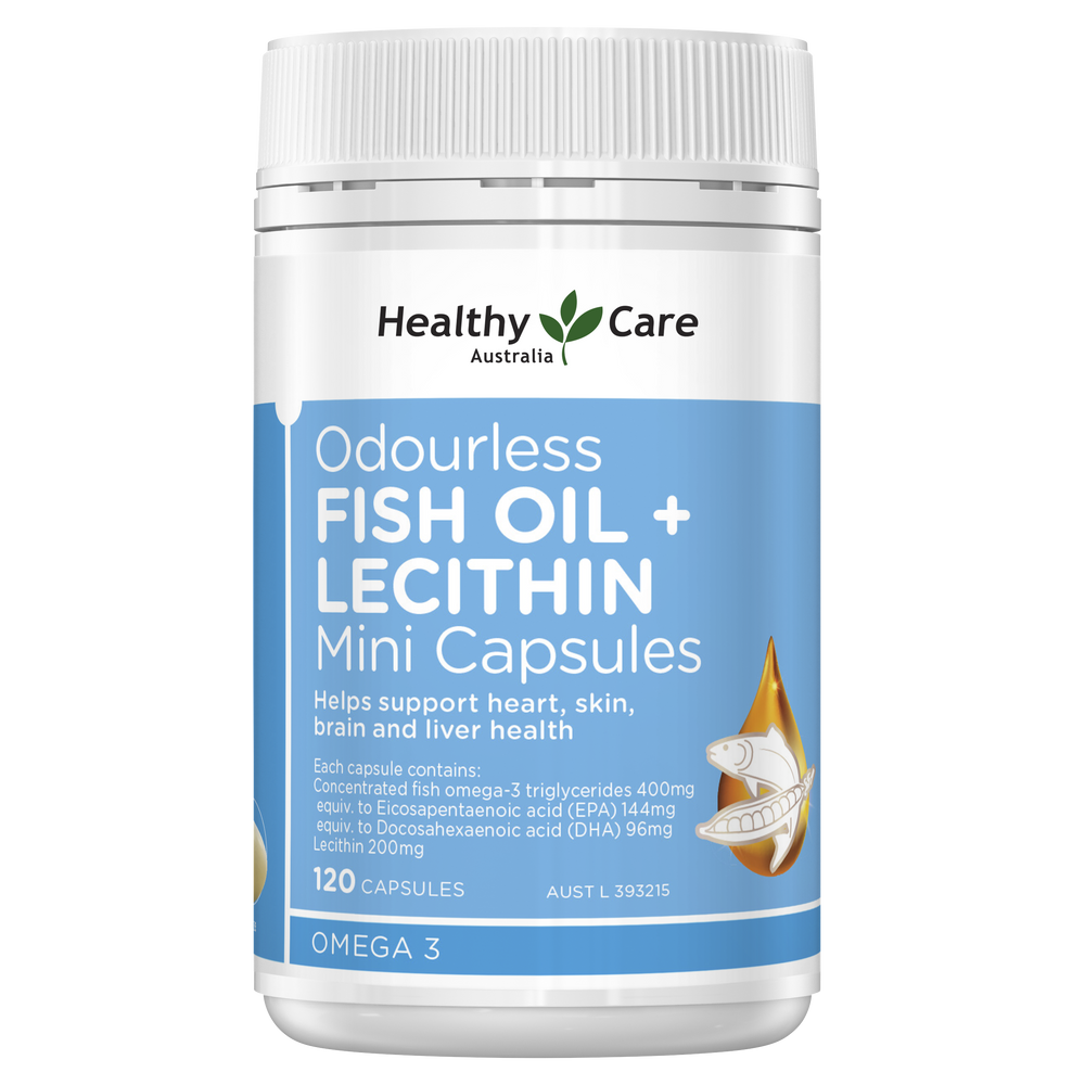 Healthy Care Fish Oil Lecithin Mini Capsules 120 capsules Healthy