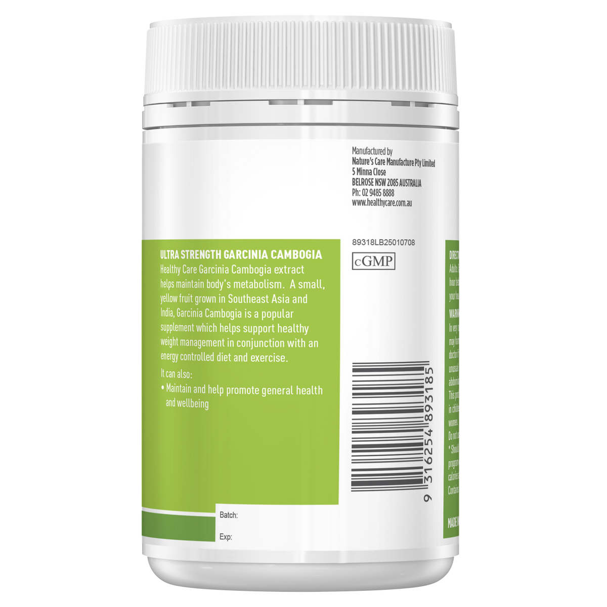 Healthy Care Ultra Strength Garcinia Cambogia - 100 Capsules