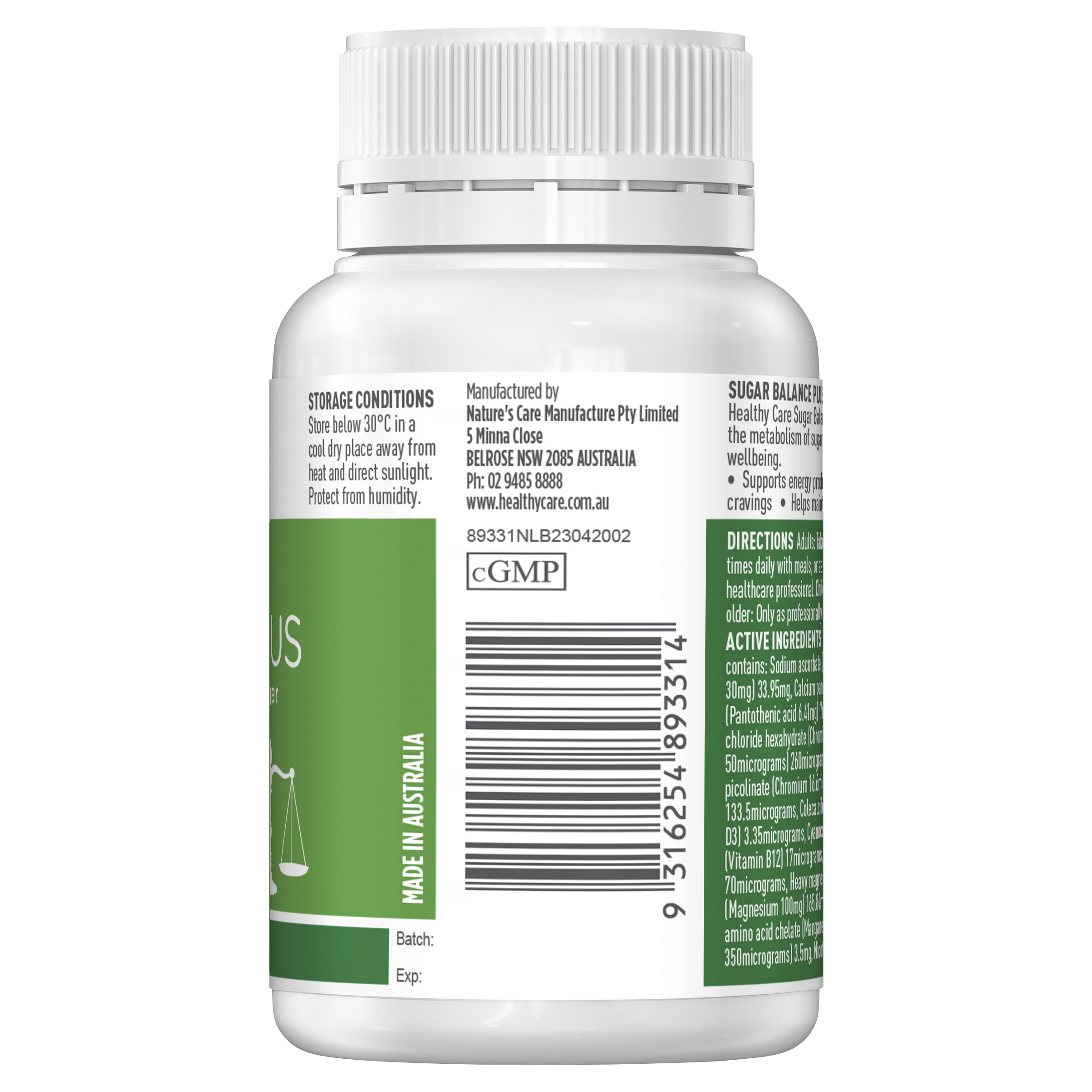 Healthy Care Sugar Balance Plus - 90 Tablets