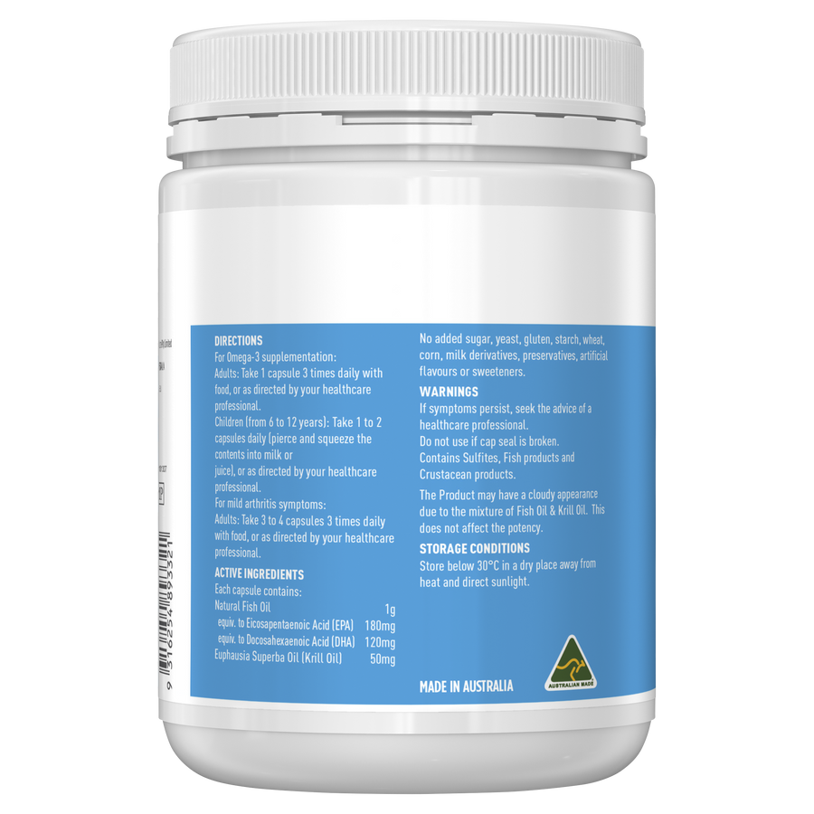 Healthy Care Fish Oil 1000mg + Krill Oil 400 Capsules Healthy Care