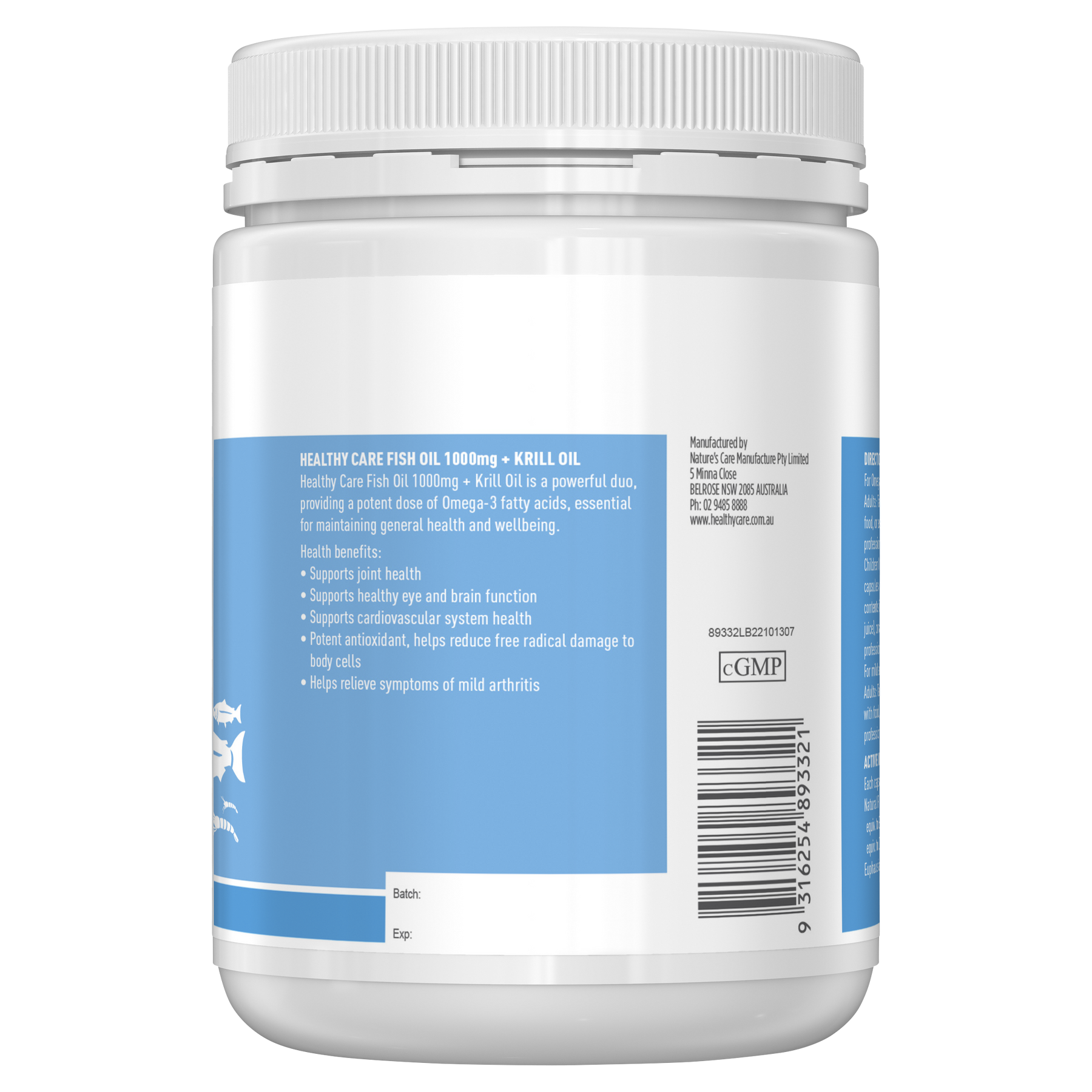 Healthy Care Fish Oil 1000mg Krill Oil 400 Capsules Healthy