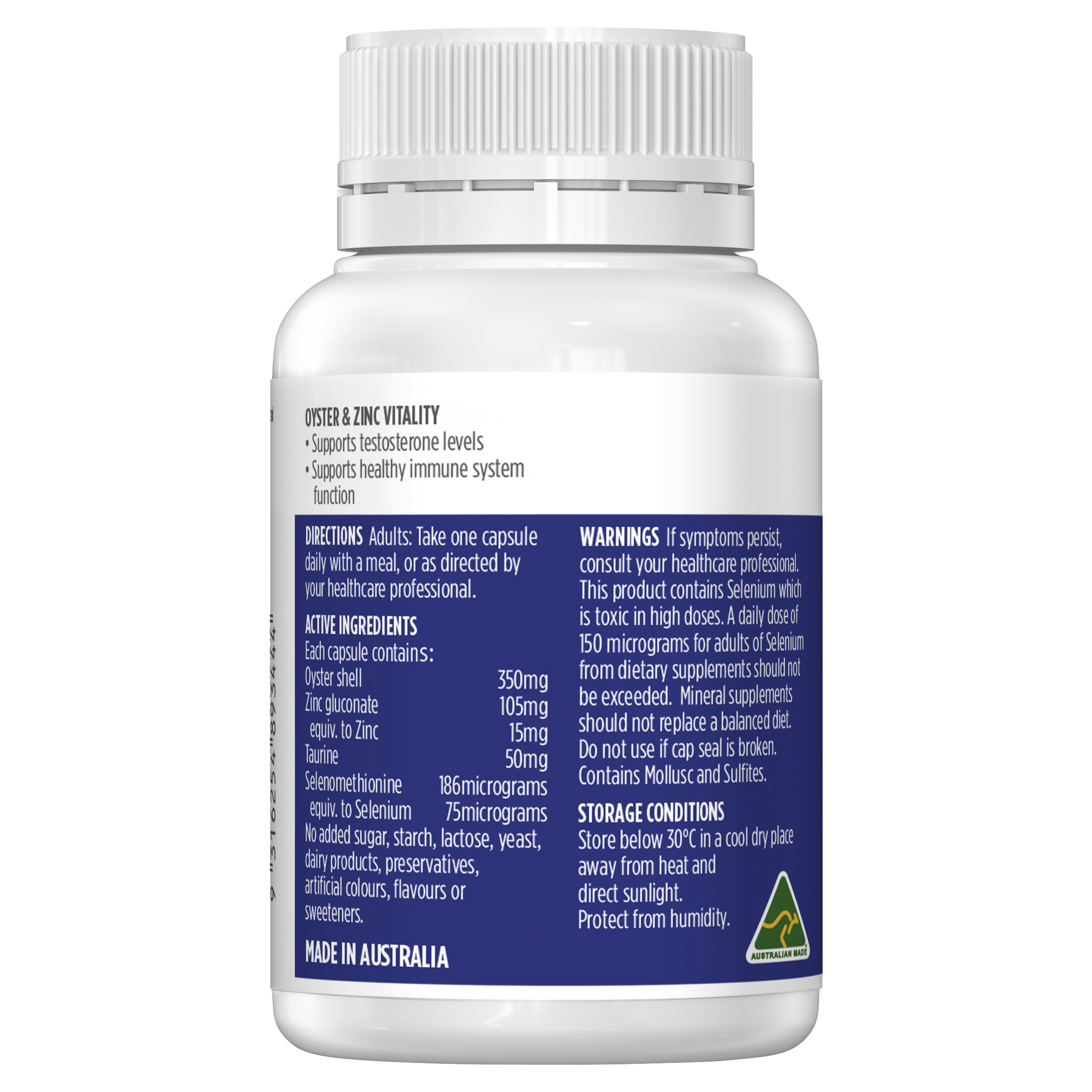 Healthy Care Oyster & Zinc Vitality 60 Capsules