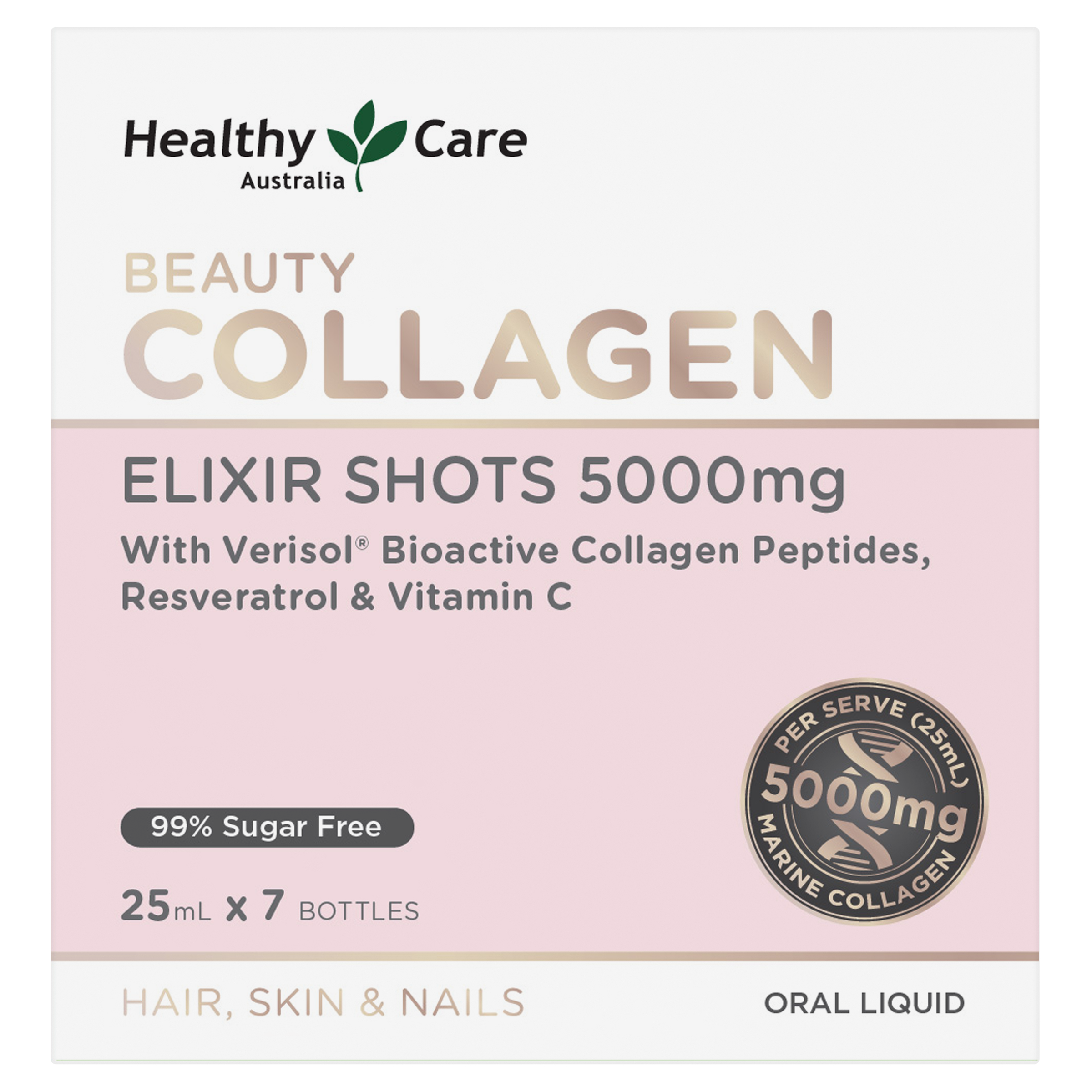 Healthy Care Beauty 胶原蛋白 Elixir Shots 5,000 毫克 25 毫升 x 7 瓶