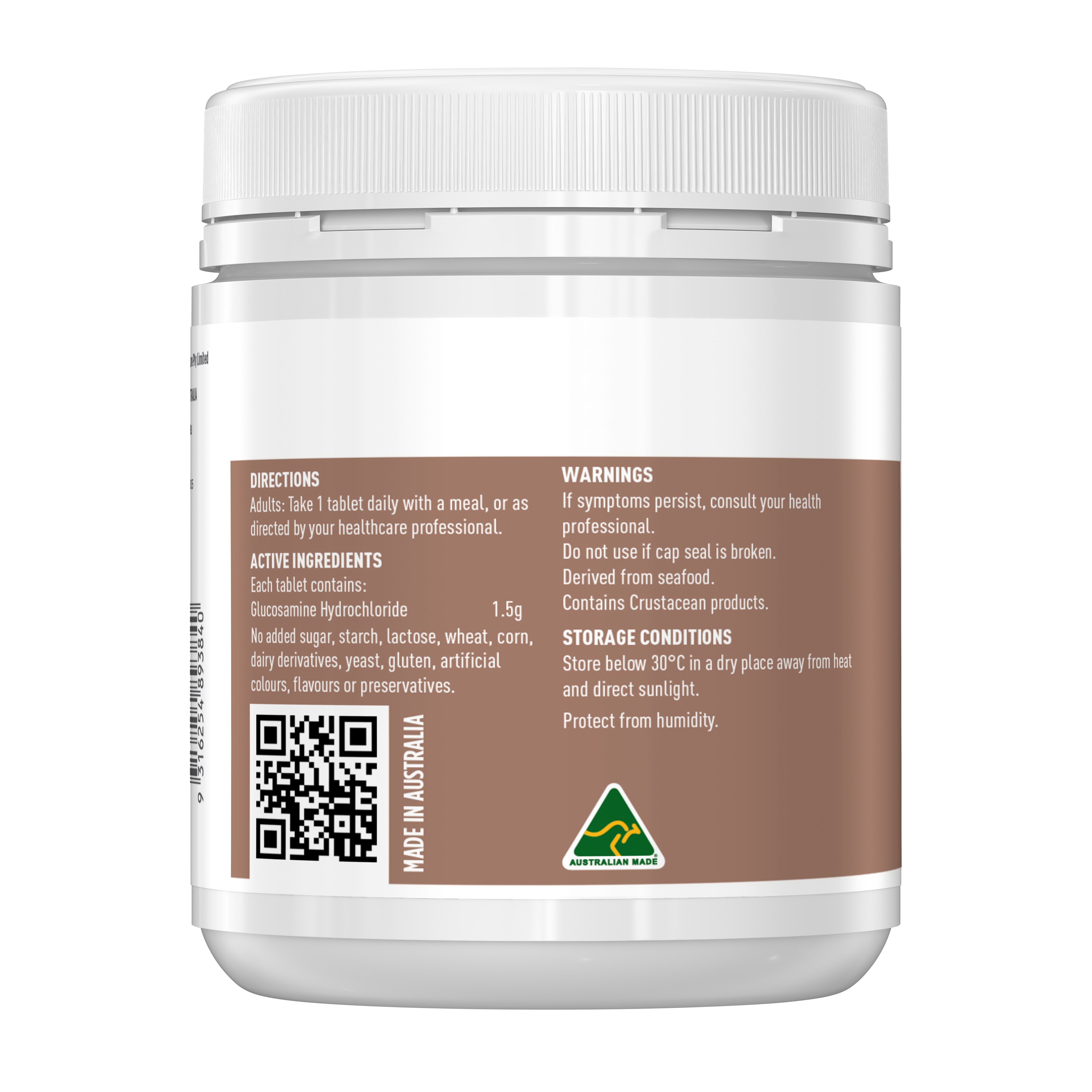 Healthy Care Glucosamine HCL 1500mg 180 Tablets