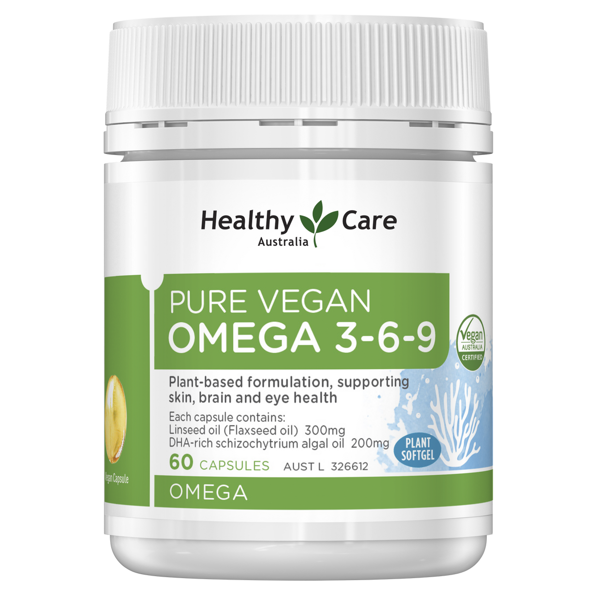 Healthy Care 纯素 Omega 3-6-9 - 60 粒胶囊