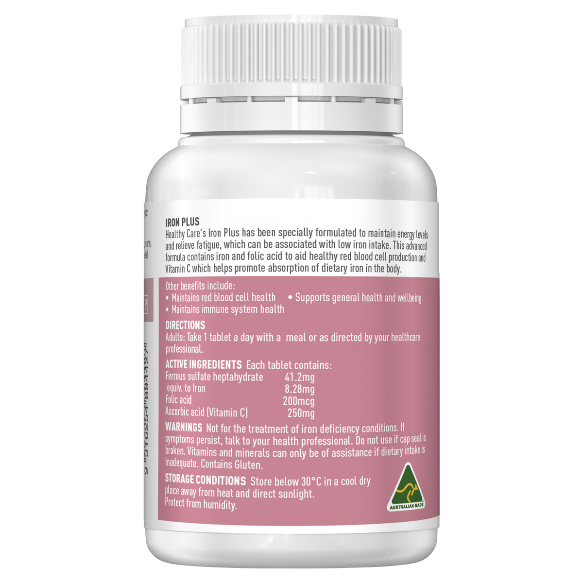 Healthy Care Iron Plus with Folic Acid & Vitamin C 80 tablets