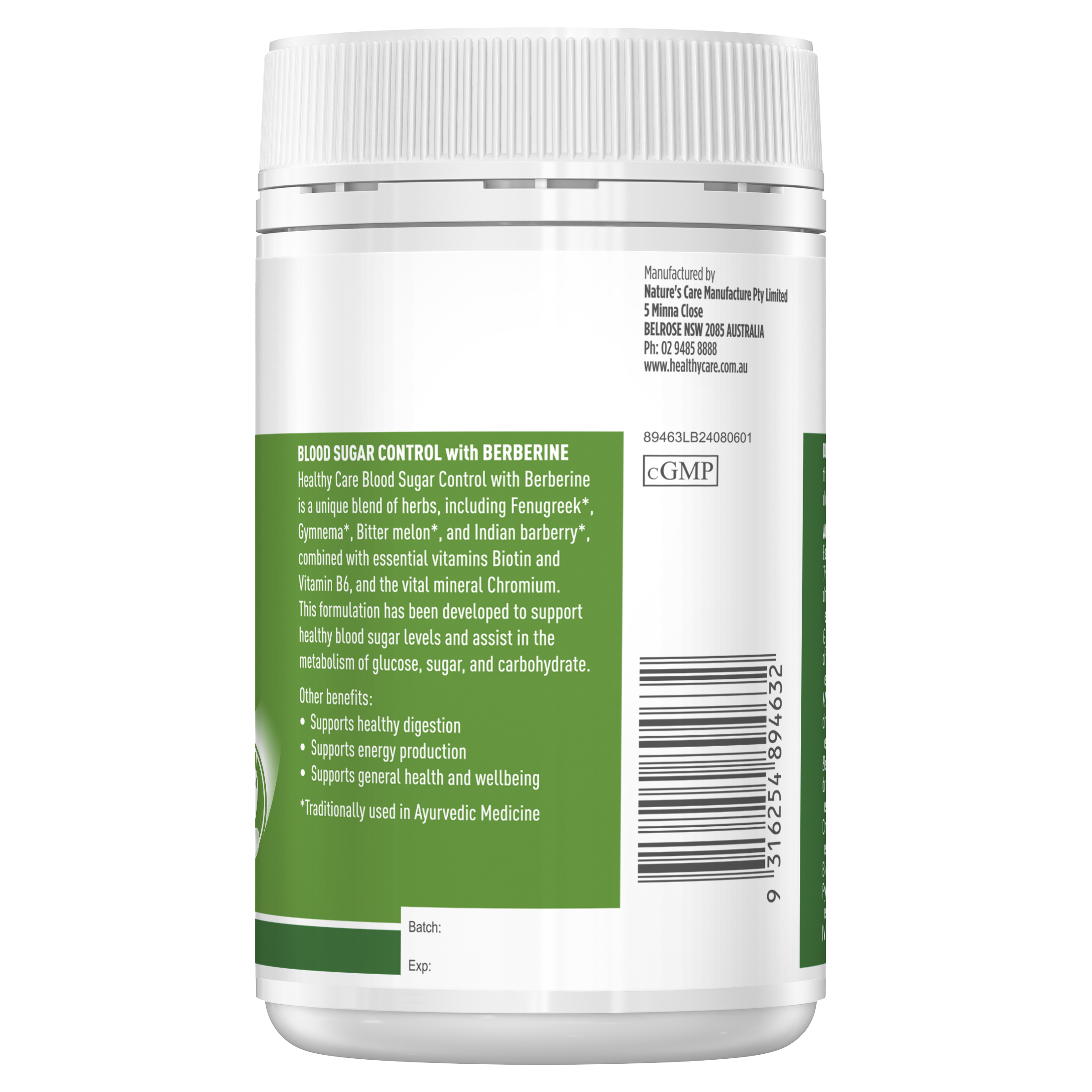 Blood Sugar Control with Berberine 100 Capsules