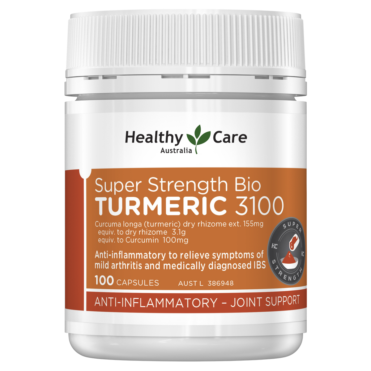 Healthy Care Super Strength Bio Turmeric 3100 - 100 Capsules