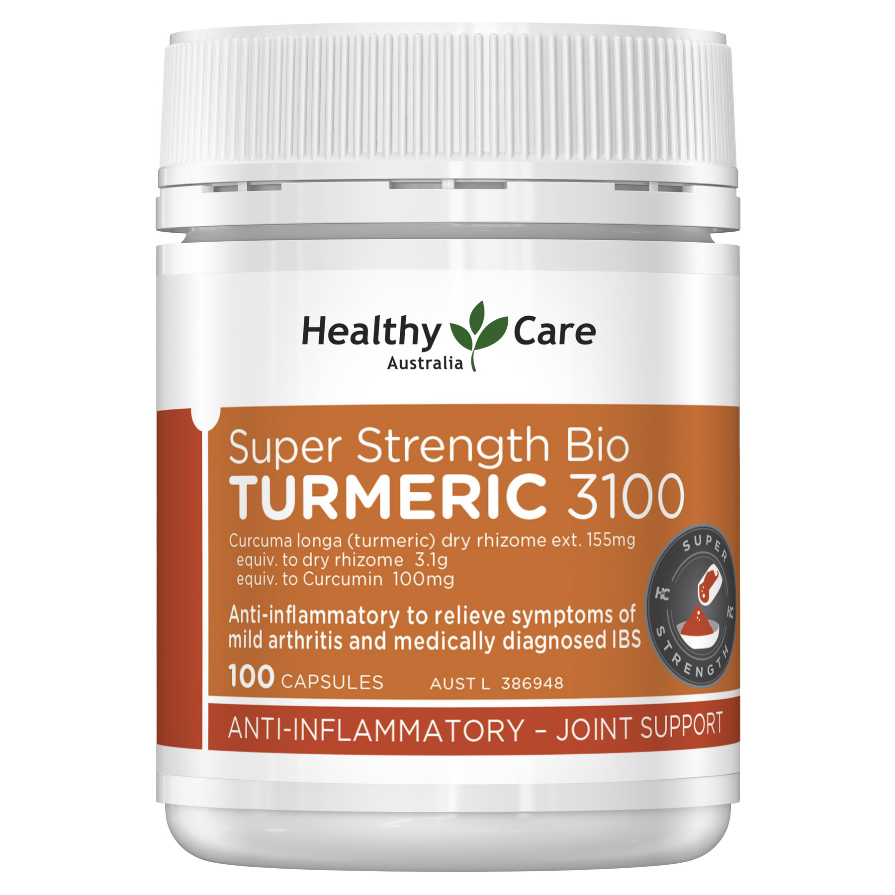 Healthy Care Super Strength Bio Turmeric 3100 - 100 Capsules