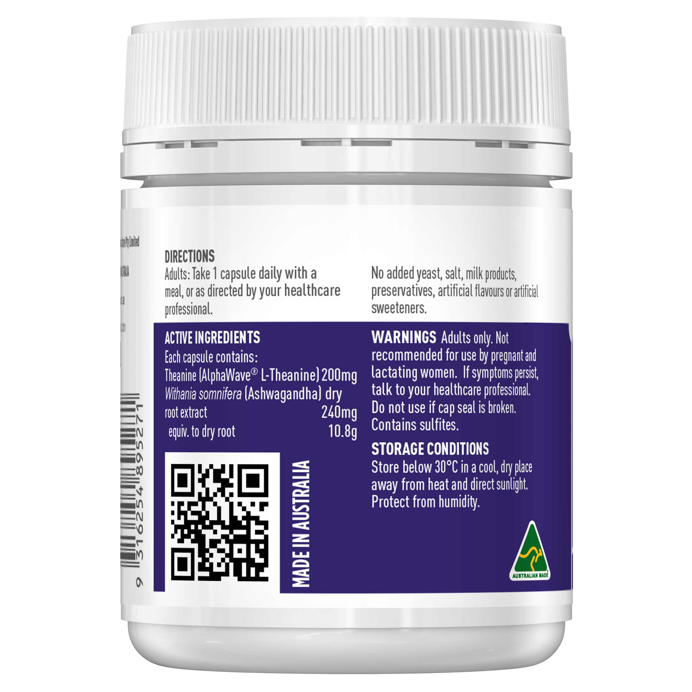 L-Theanine + Ashwagandha 60 tablets