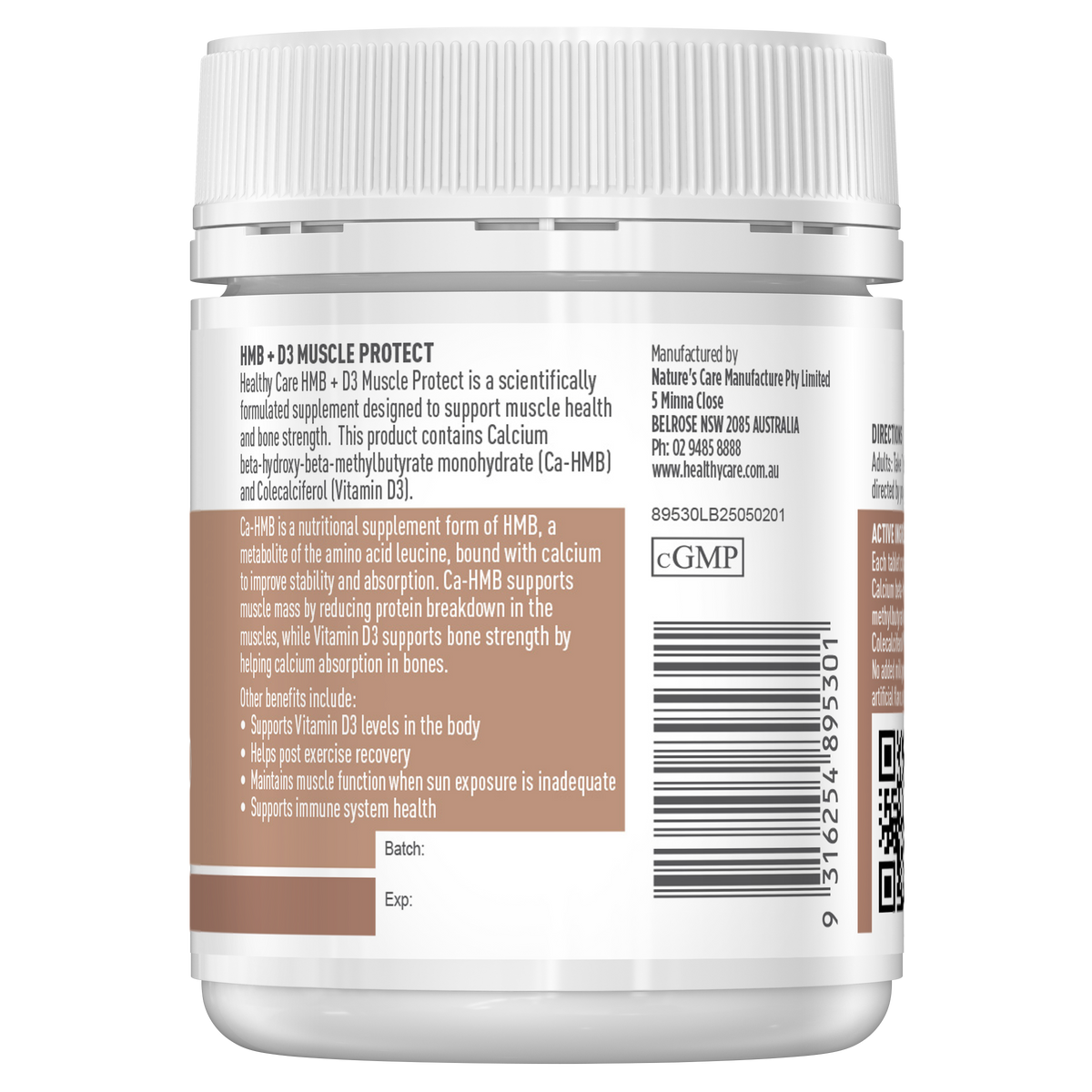 Healthy Care HMB + D3 Muscle Protect - 60 Tablets