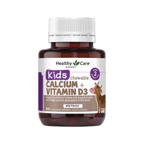 Healthy Care Kids Calcium + Vitamin D3 - 60 Chewable Tablets