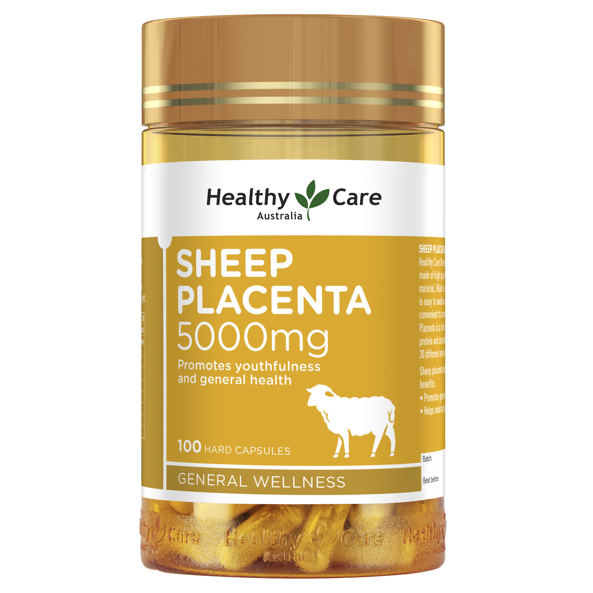 Healthy Care Sheep Placenta 5000mg 100 Capsules