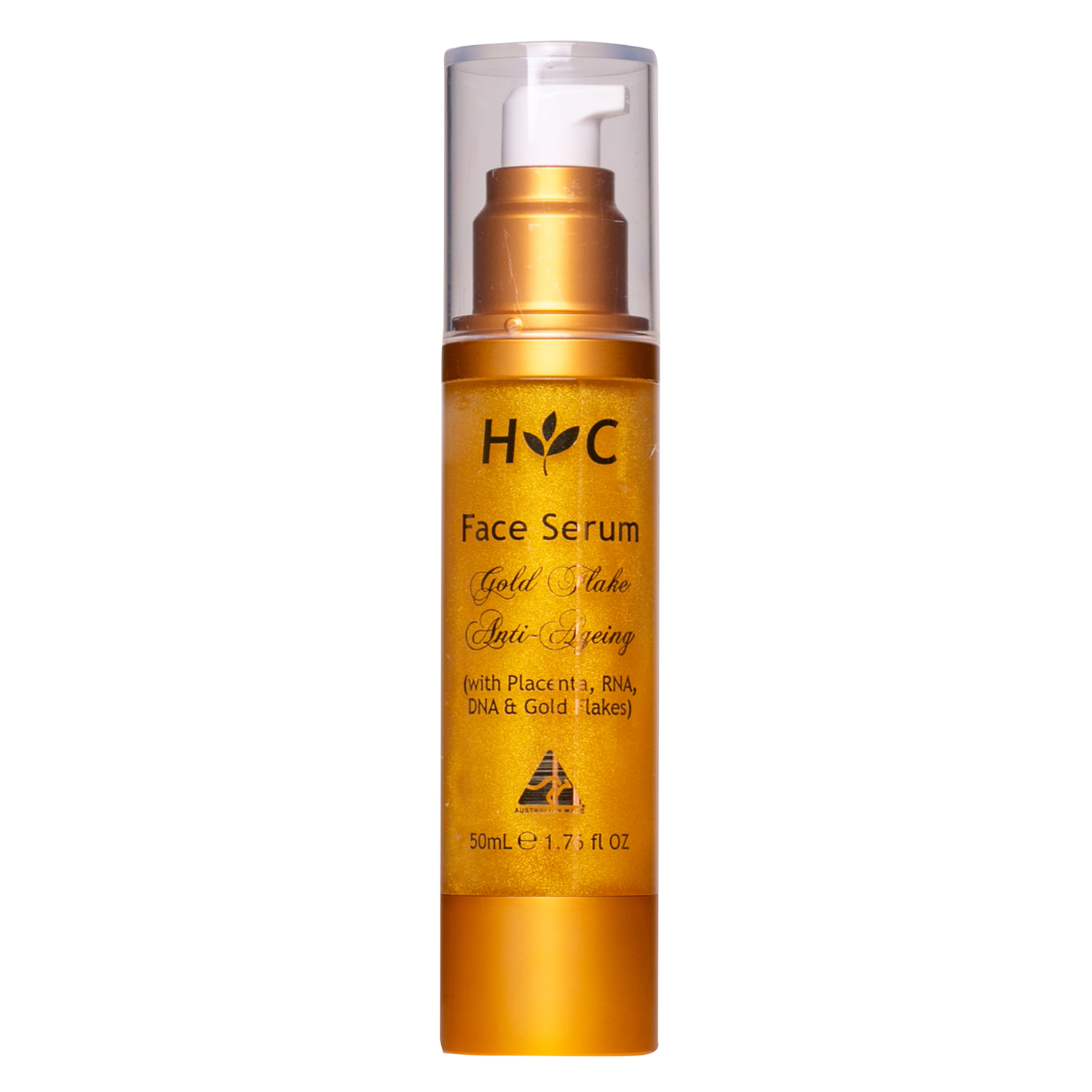 A bottle of Anti-Ageing Gold Flake Face Serum 50ml-Skin Care Masks & Peels-Healthy Care Australia