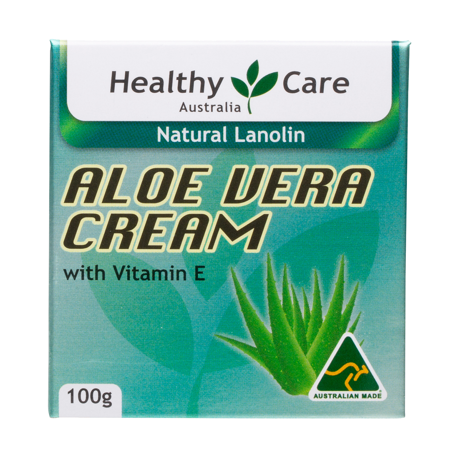 Aloe Vera Cream 100g front of box packaging-Lotion & Moisturizer-Healthy Care Australia