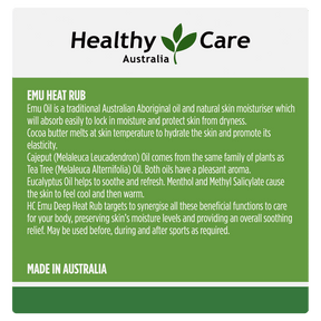 Emu Heat Rub 50g (Back Label)-Vitamins & Supplements-Healthy Care Australia