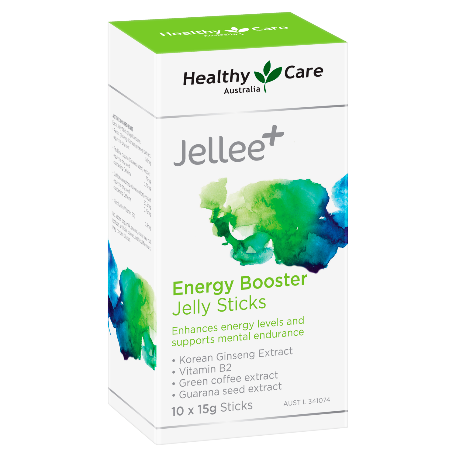 Jellee+ Energy Booster Jelly Sticks 10 x 15g-Vitamins & Supplements-Healthy Care Australia
