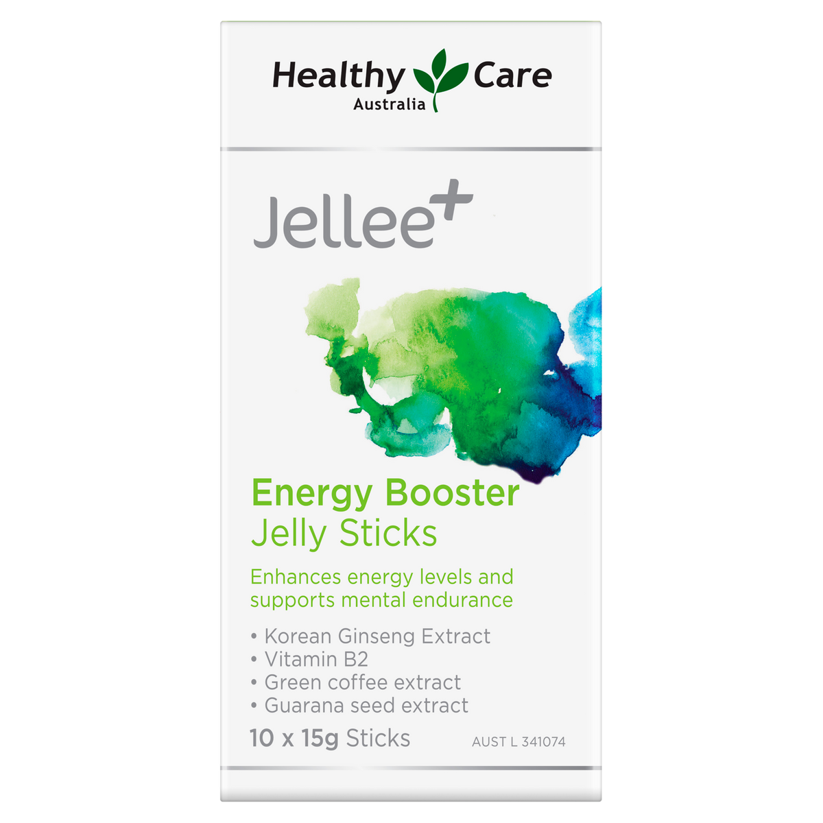 Jellee+ Energy Booster Jelly Sticks 10 x 15g Label-Vitamins & Supplements-Healthy Care Australia